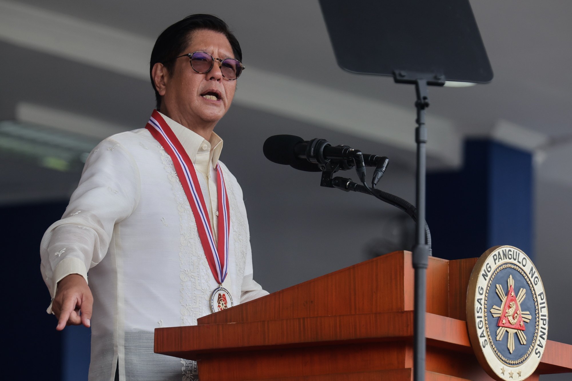 Philippine President Ferdinand Marcos Jnr at an event in Quezon City on Monday. Marcos has emphasised the importance of a code of conduct in the South China Sea. Photo: EPA