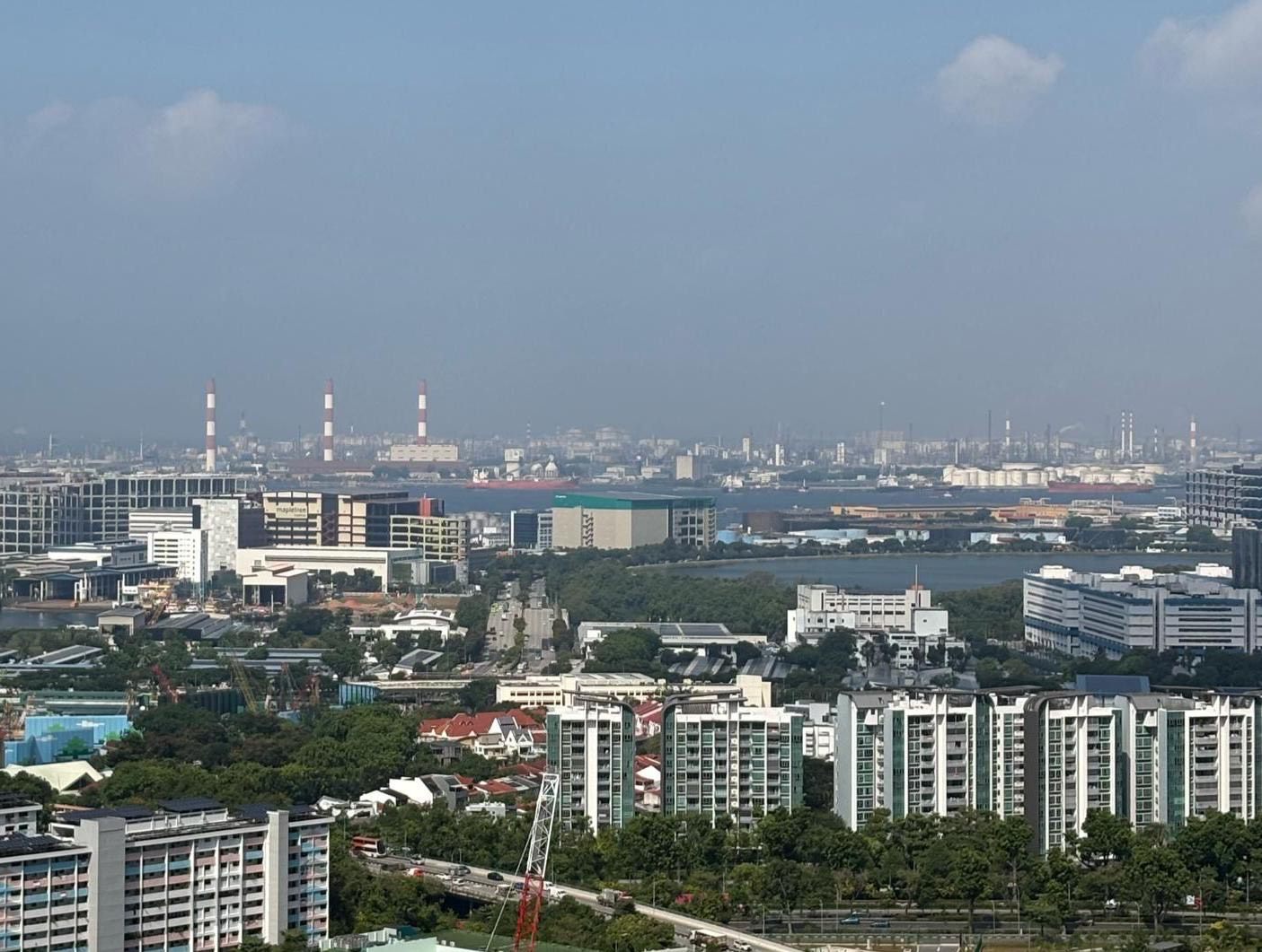 The view from Alice’s 39th floor Clementi flat in Singapore. Photo: Alice