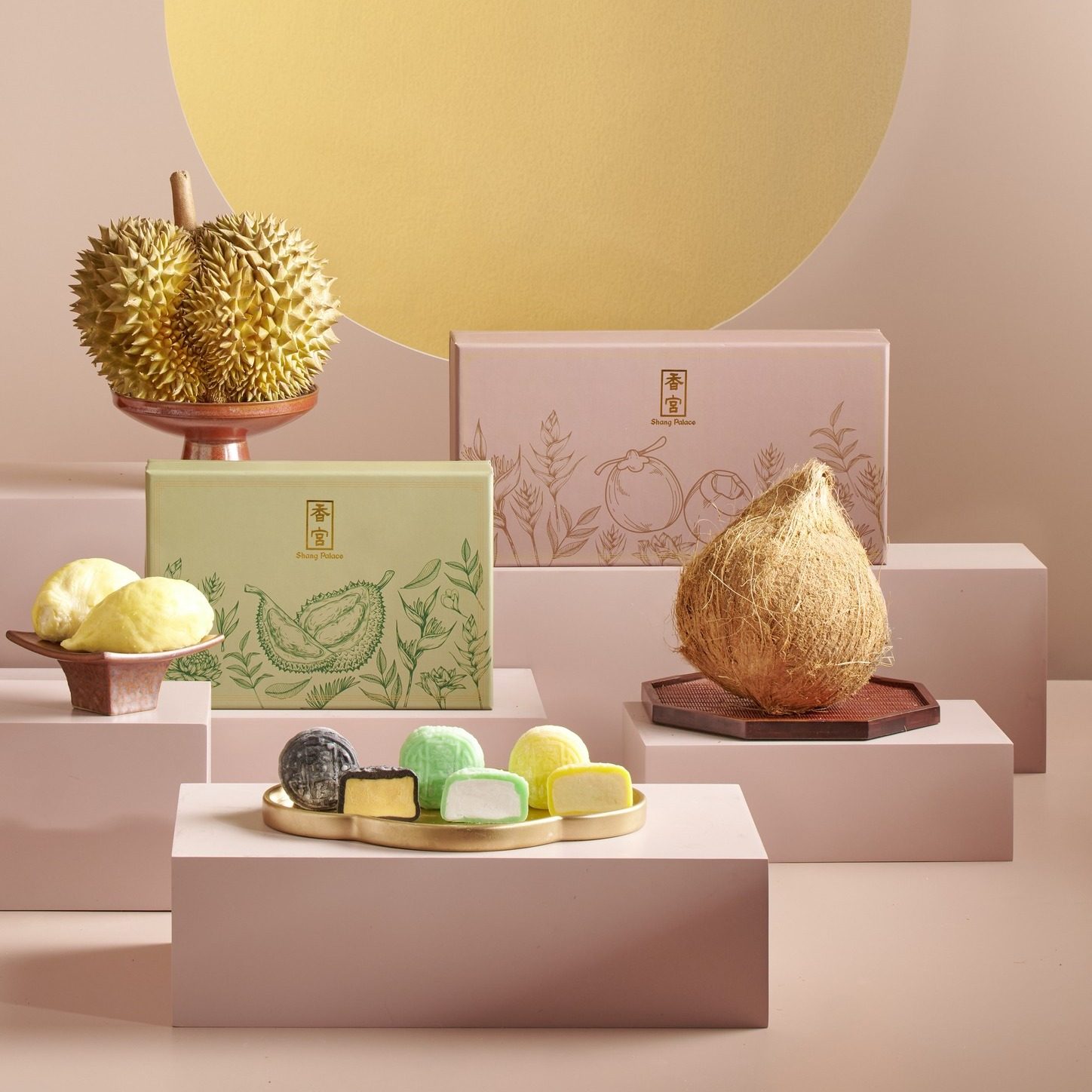 Kowloon Shangri-La’s durian mooncakes are one of the more creative offerings this year from Hong Kong hotels, many of which have early-bird discounts in the coming days and weeks. Photo: Instagram/kowloonshangrila