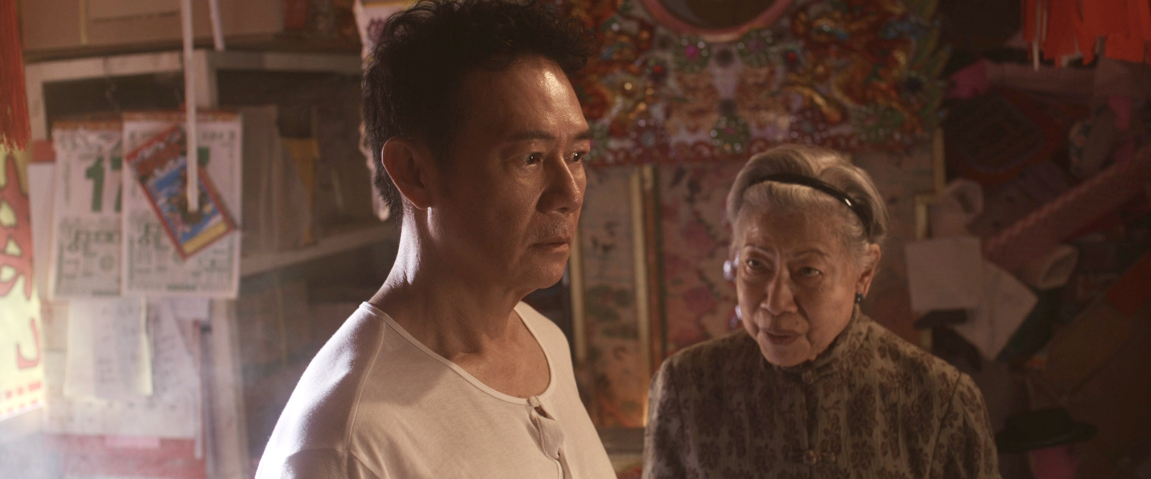 Eddie Cheung (left) and Helena Law Lan in a still from Reborn (category IIB; Cantonese), directed by Danny Pang. Venus Wong co-stars.