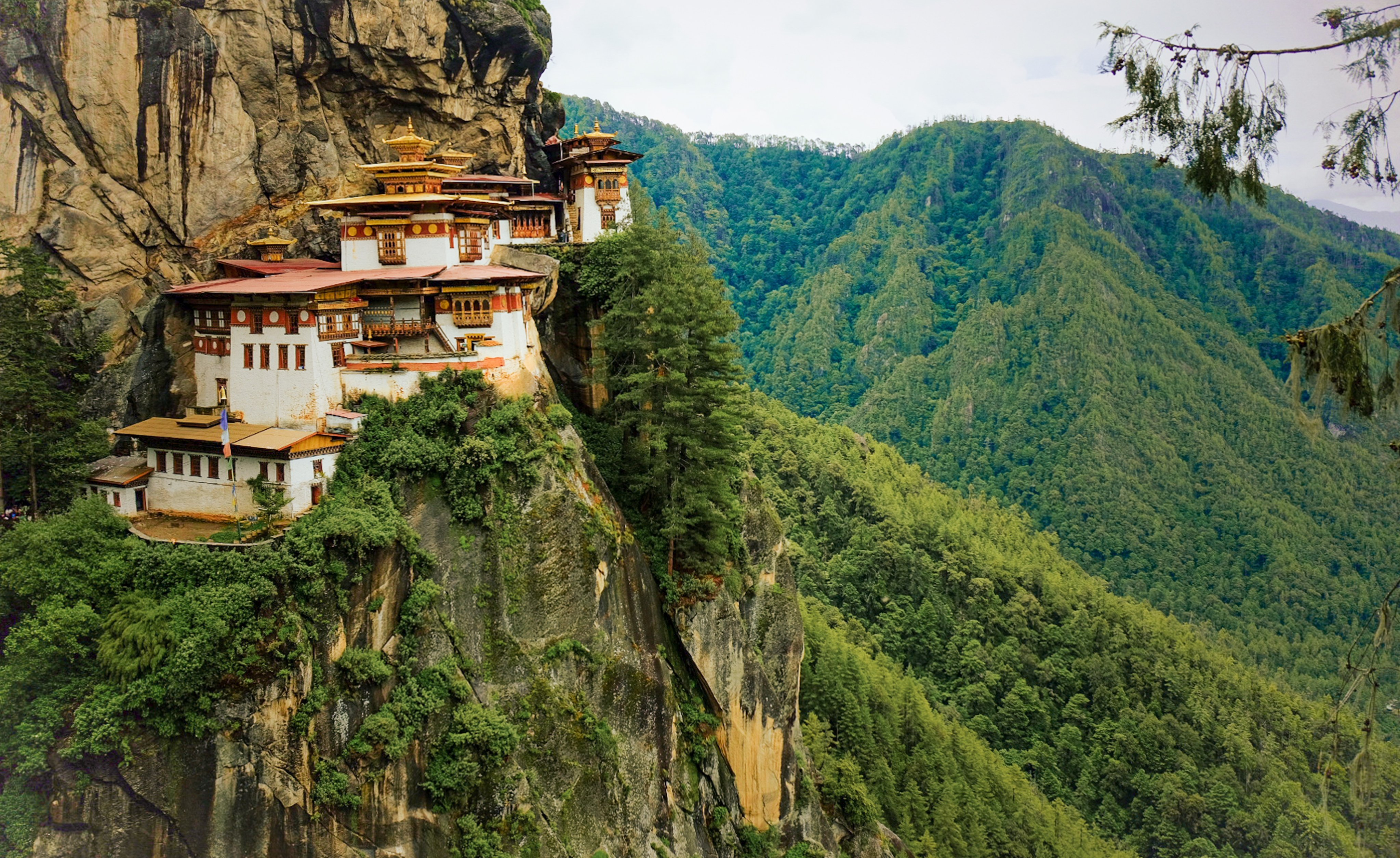 The Paro Taktsang, or Tiger’s Nest Monastery, Bhutan’s most popular tourist attraction. Photo: Bibek Bhandari