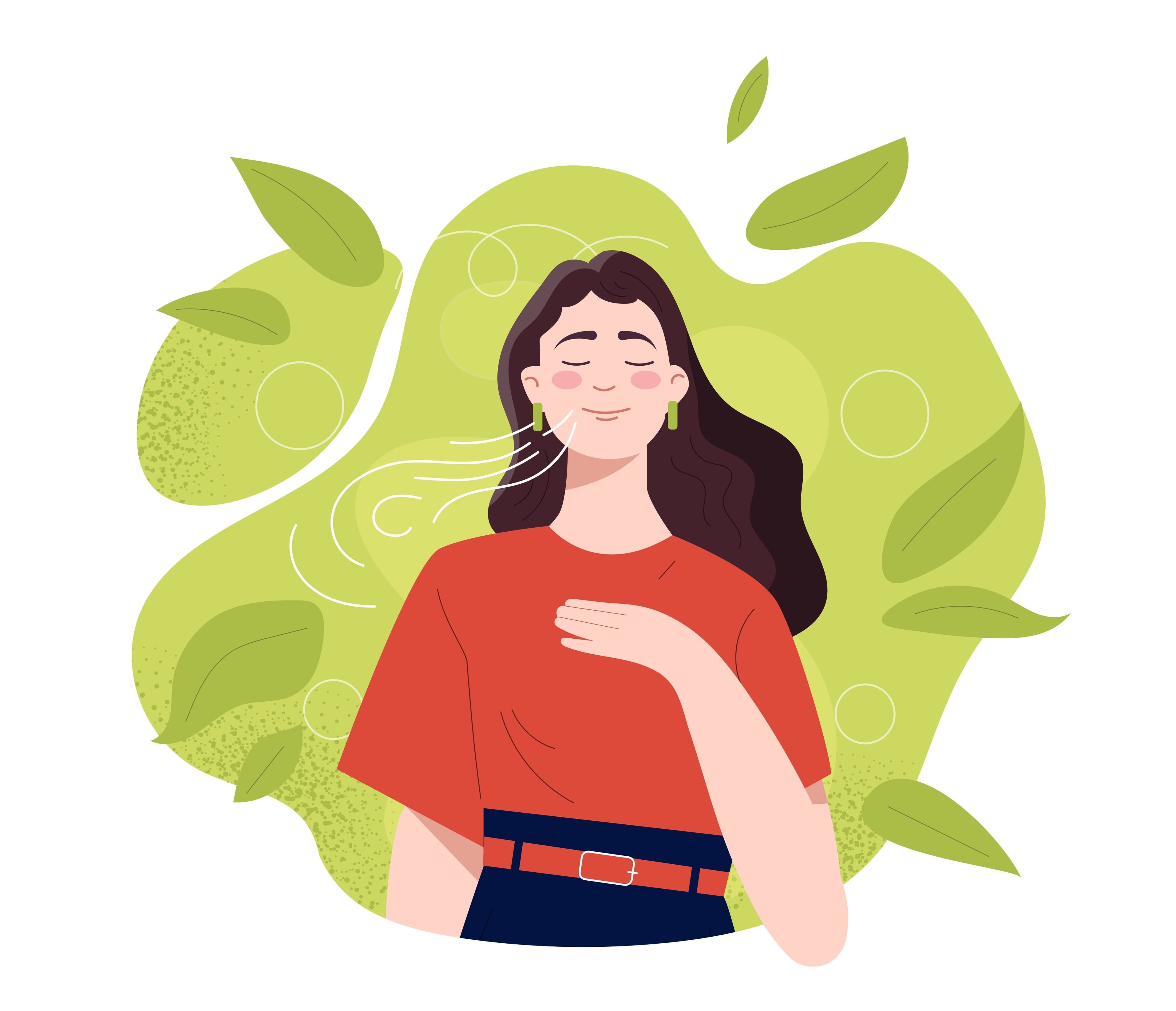 Slow down your breathing to help your body’s nervous system feel calmer. Graphic: Shutterstock