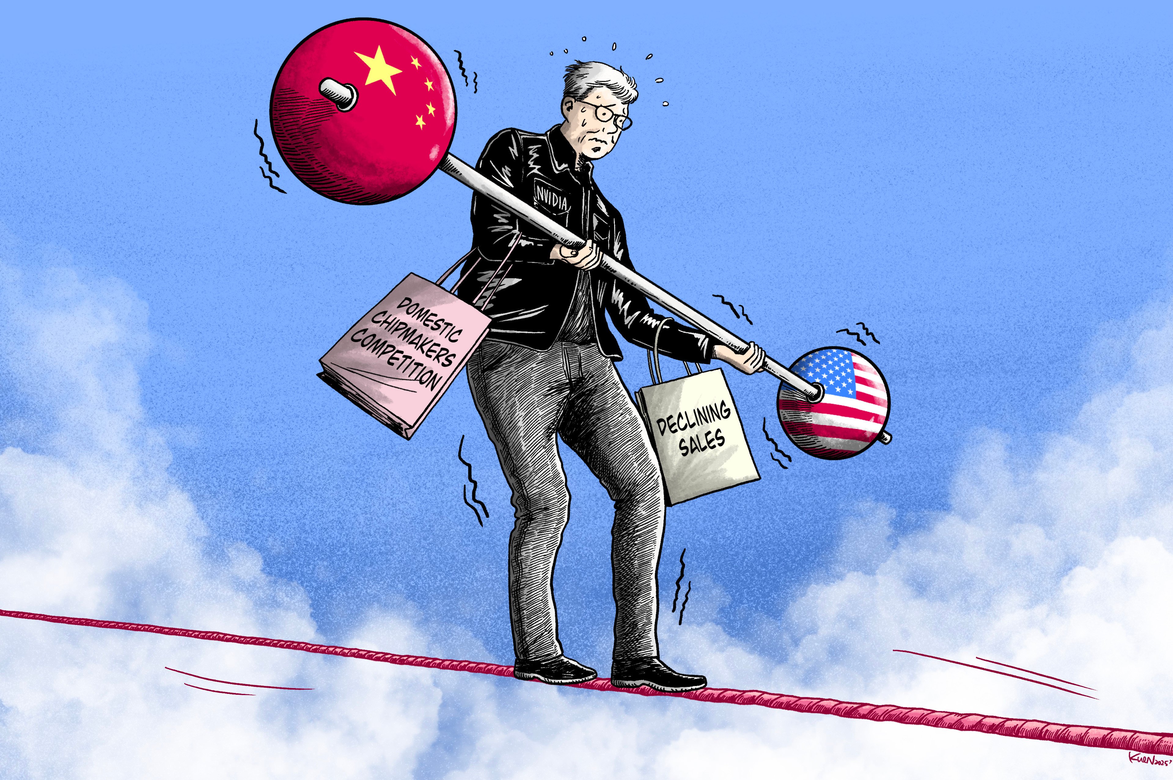 Nvidia has become a bargaining chip in US-China trade negotiations. Illustration: Lau Ka-kuen