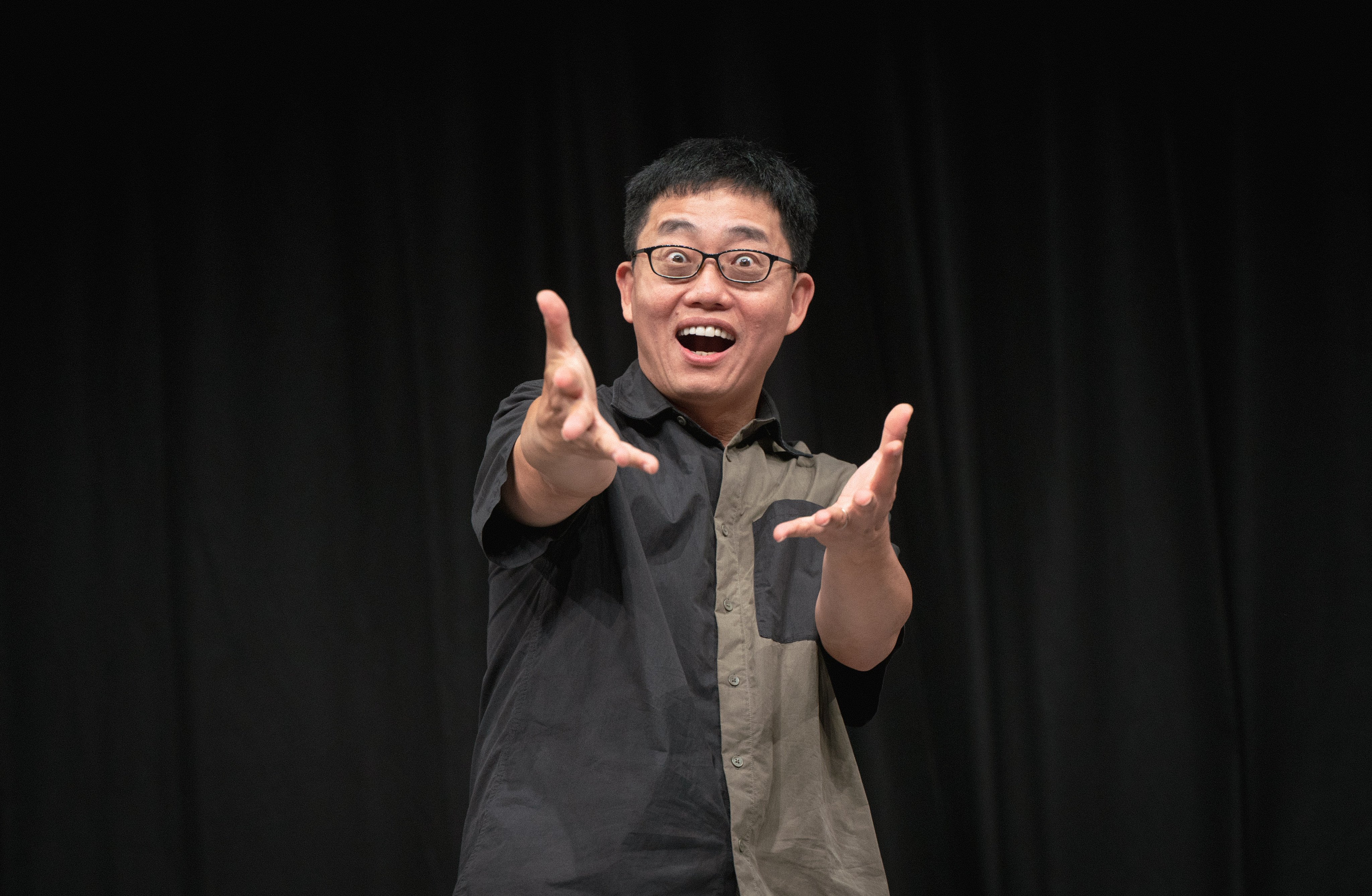 Joe Wong poses for a portrait after his Joe Wong: The Twin Tariff Show in Hong Kong. Photo: Alexander Mak