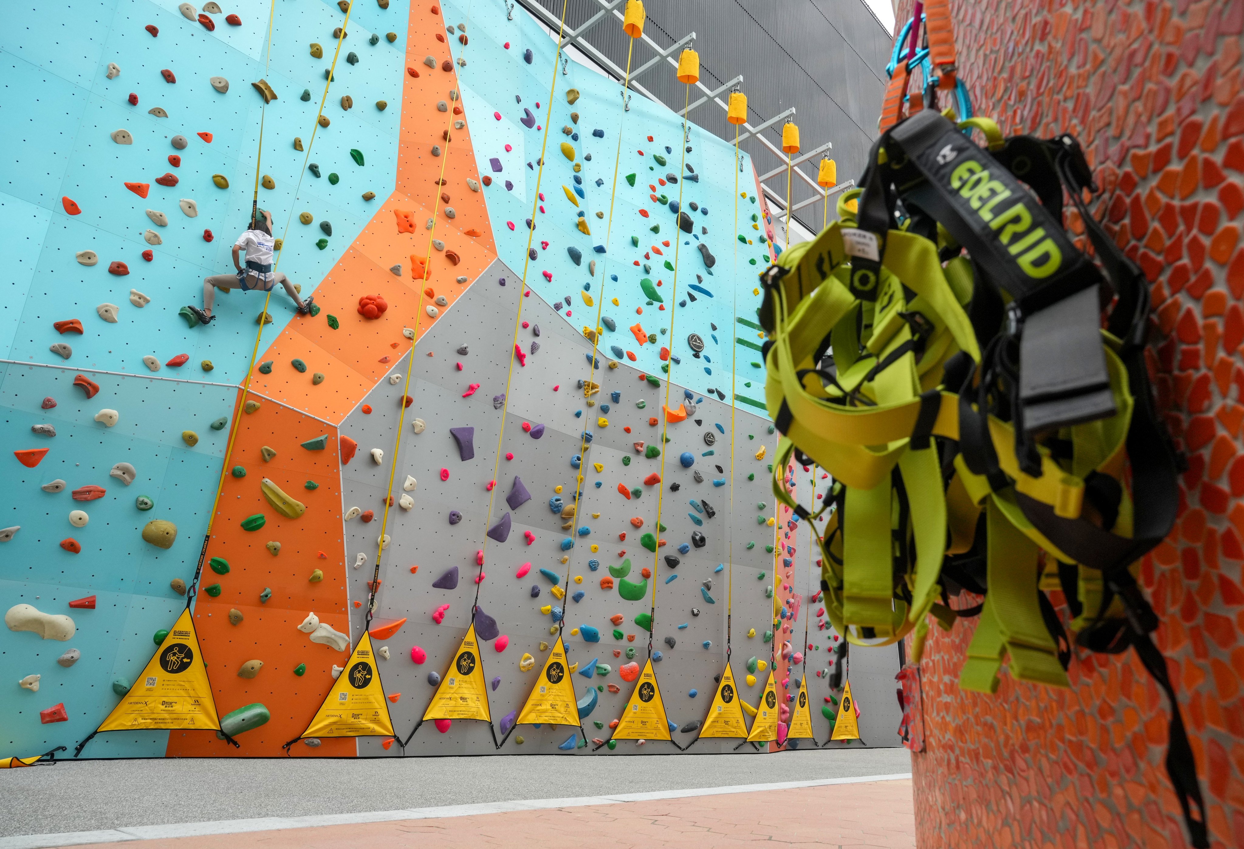 The new climbing wall at Kai Tak Sports Park, which could attract more global events to Hong Kong. Photo: May Tse