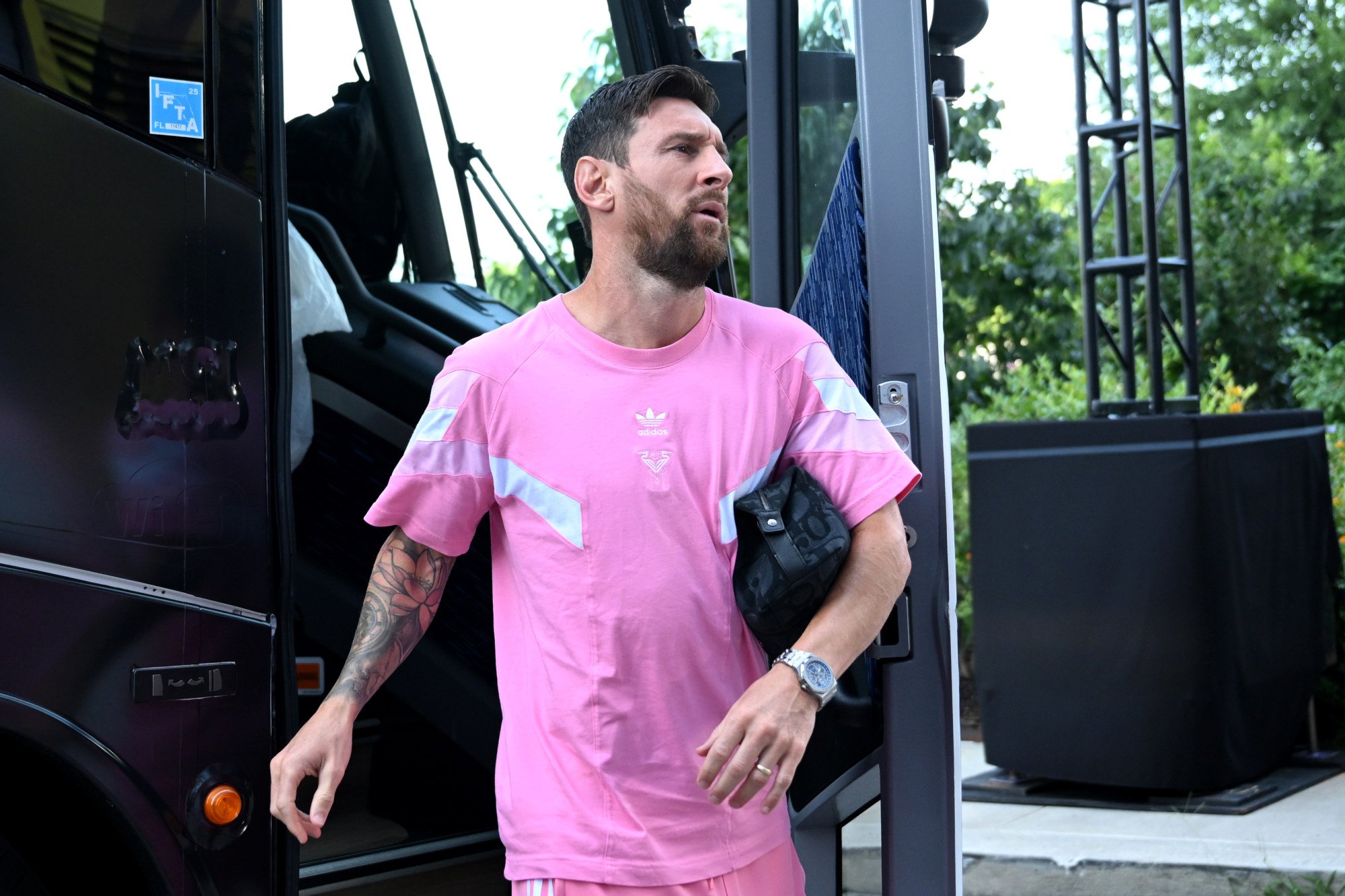 Lionel Messi isn't afraid of sporting flashy, colourful timepieces. Photo: Getty Images