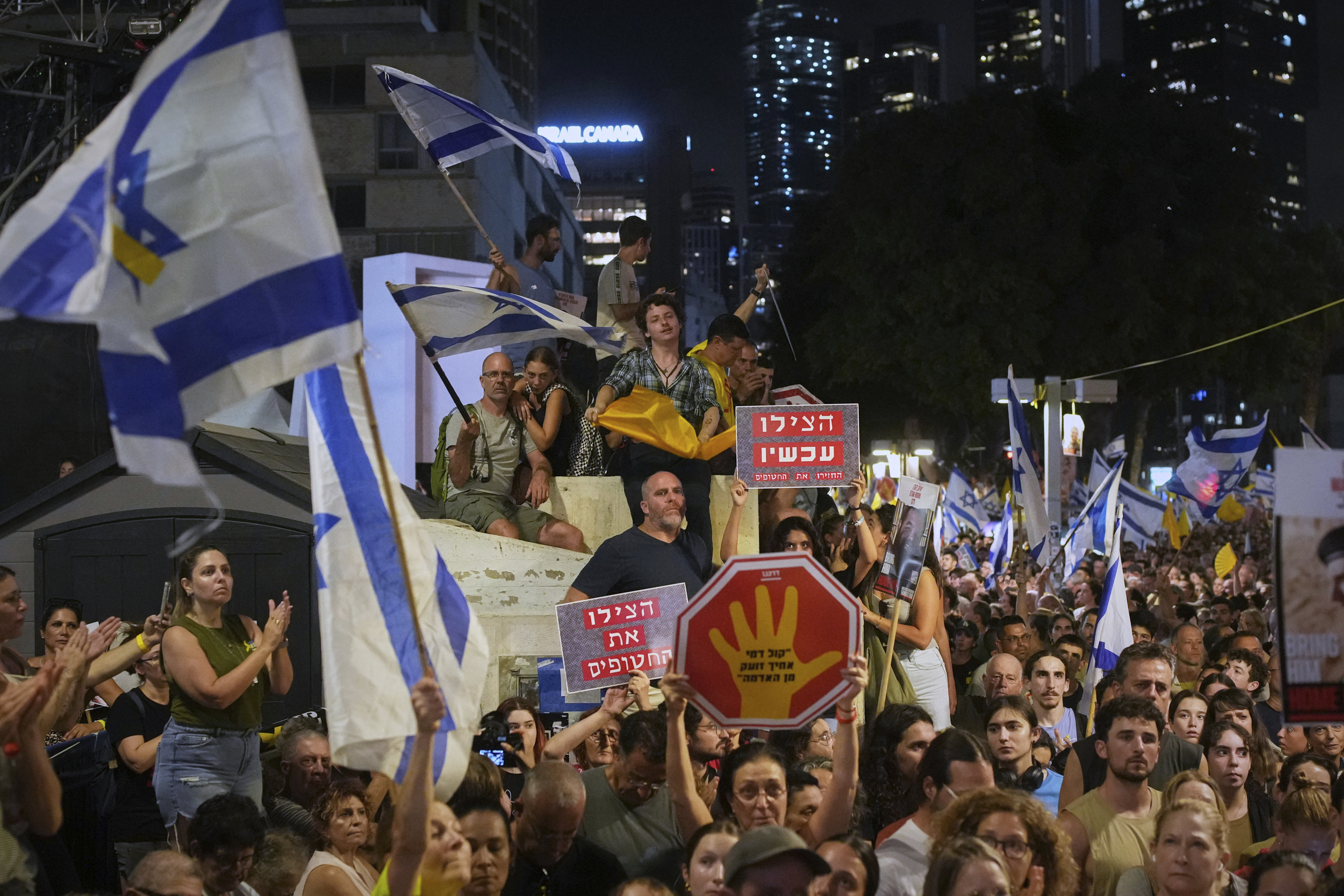 Demonstrators gather in Tel Aviv, Israel, demanding the immediate release of hostages held by Hamas. Photo: AP
