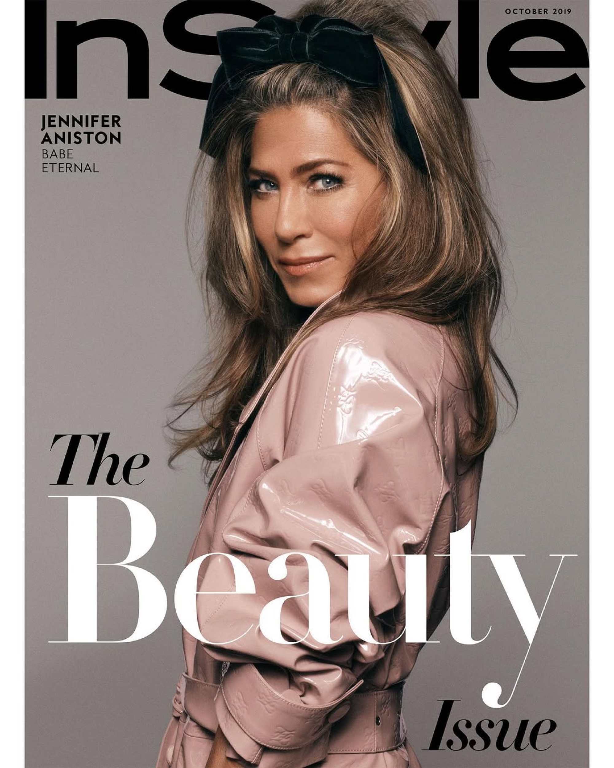 Jennifer Aniston on the October 2019 cover for InStyle. Photo: @mrchrismcmillan/Instagram