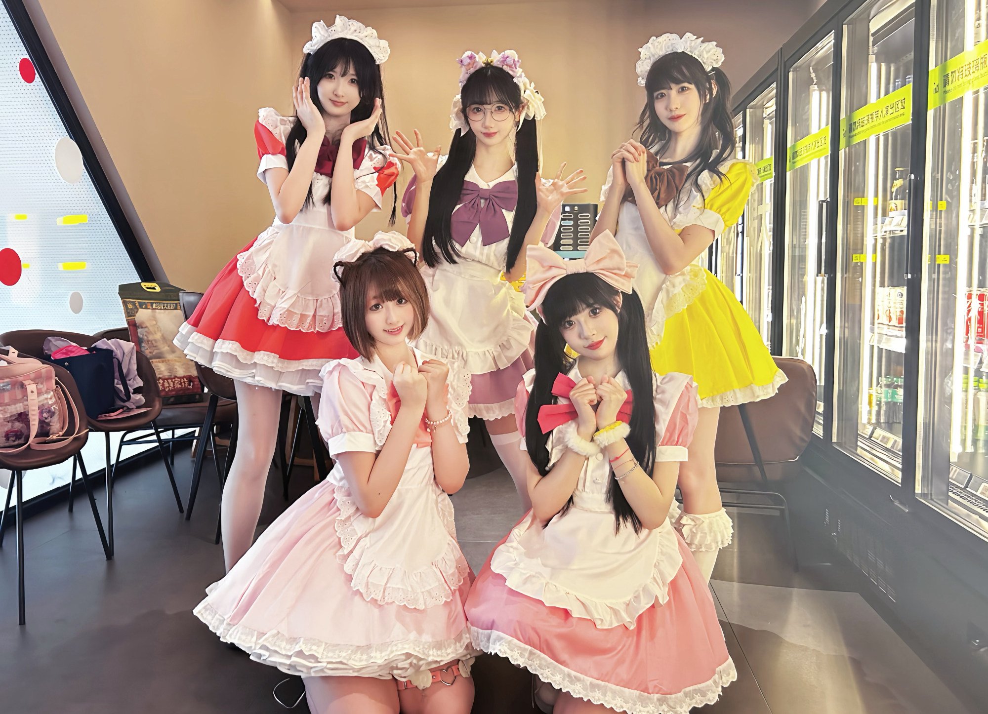 Frilly dresses and Lolita-style outfits are inspired by Japanese idol culture.