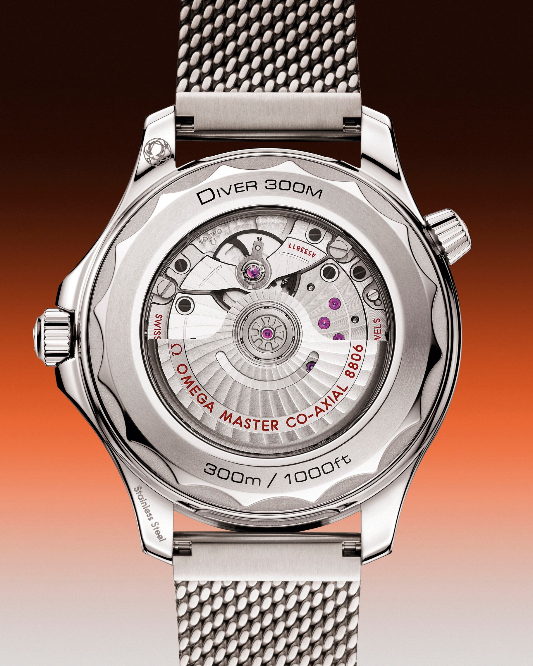 The caseback of Omega's Seamaster Diver 300M. Photo: Handout