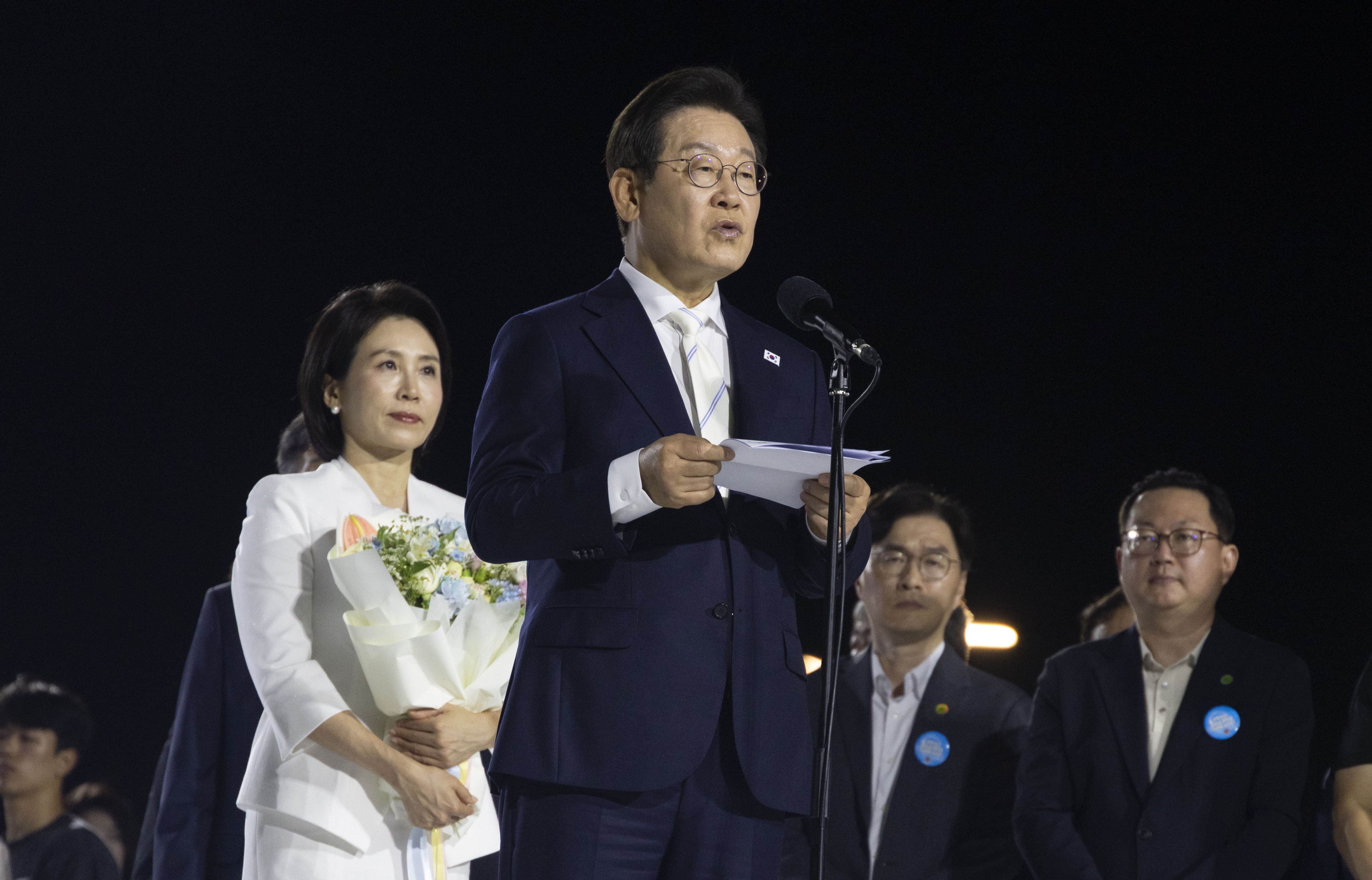South Korean President Lee Jae-myung speaks in Seoul on Friday. He told his cabinet on Monday that the country should have “the courage” to ease tensions with the North. Photo: EPA
