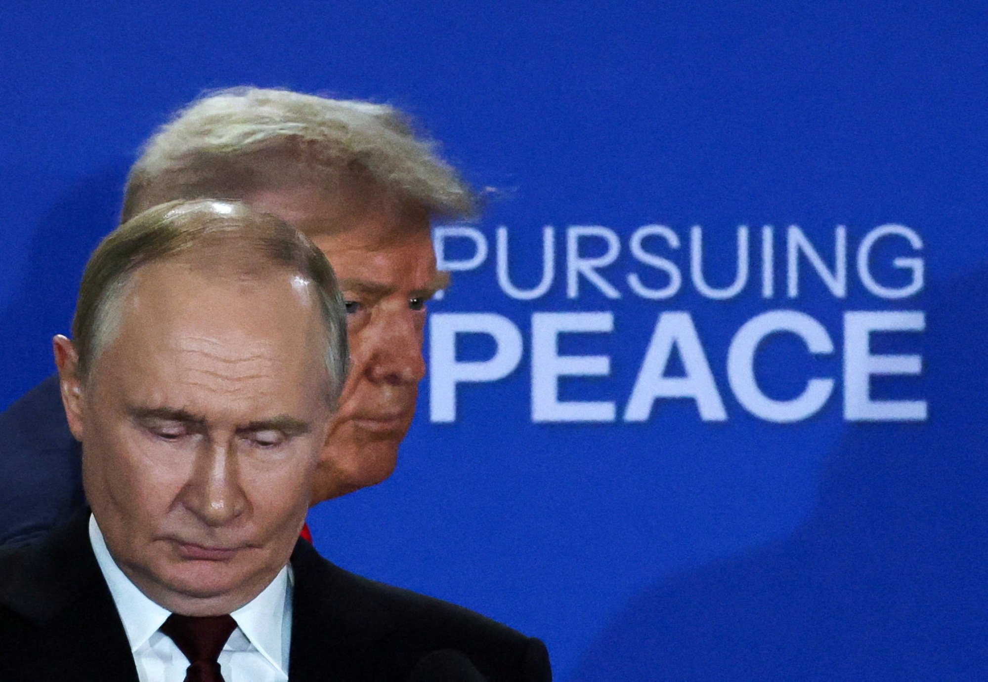 Donald Trump and Vladimir Putin pictured at last week's meeting in Alaska. Photo: Reuters