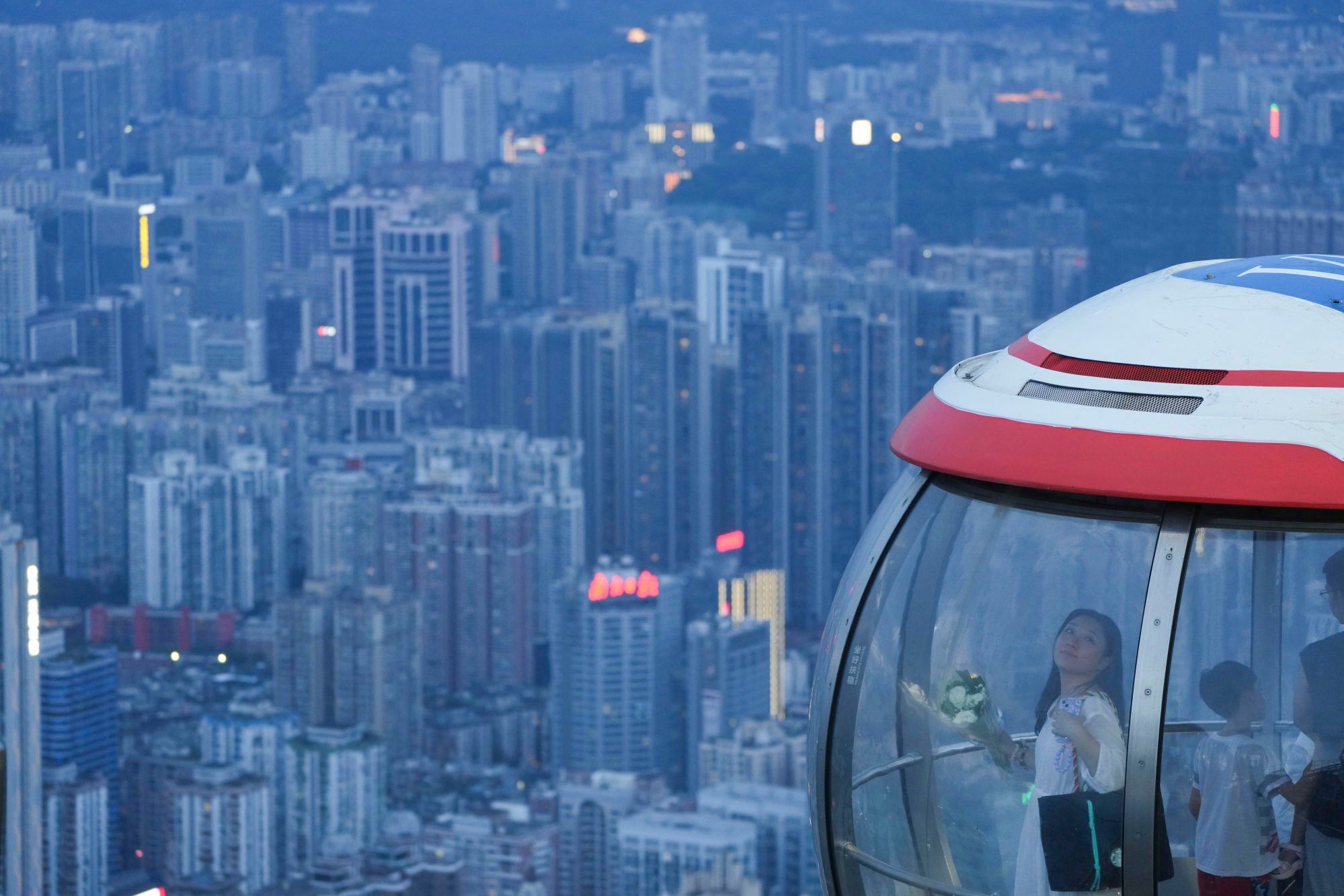 Visitors at Canton Tower in Guangzhou, southern China. Photo: Eugene Lee