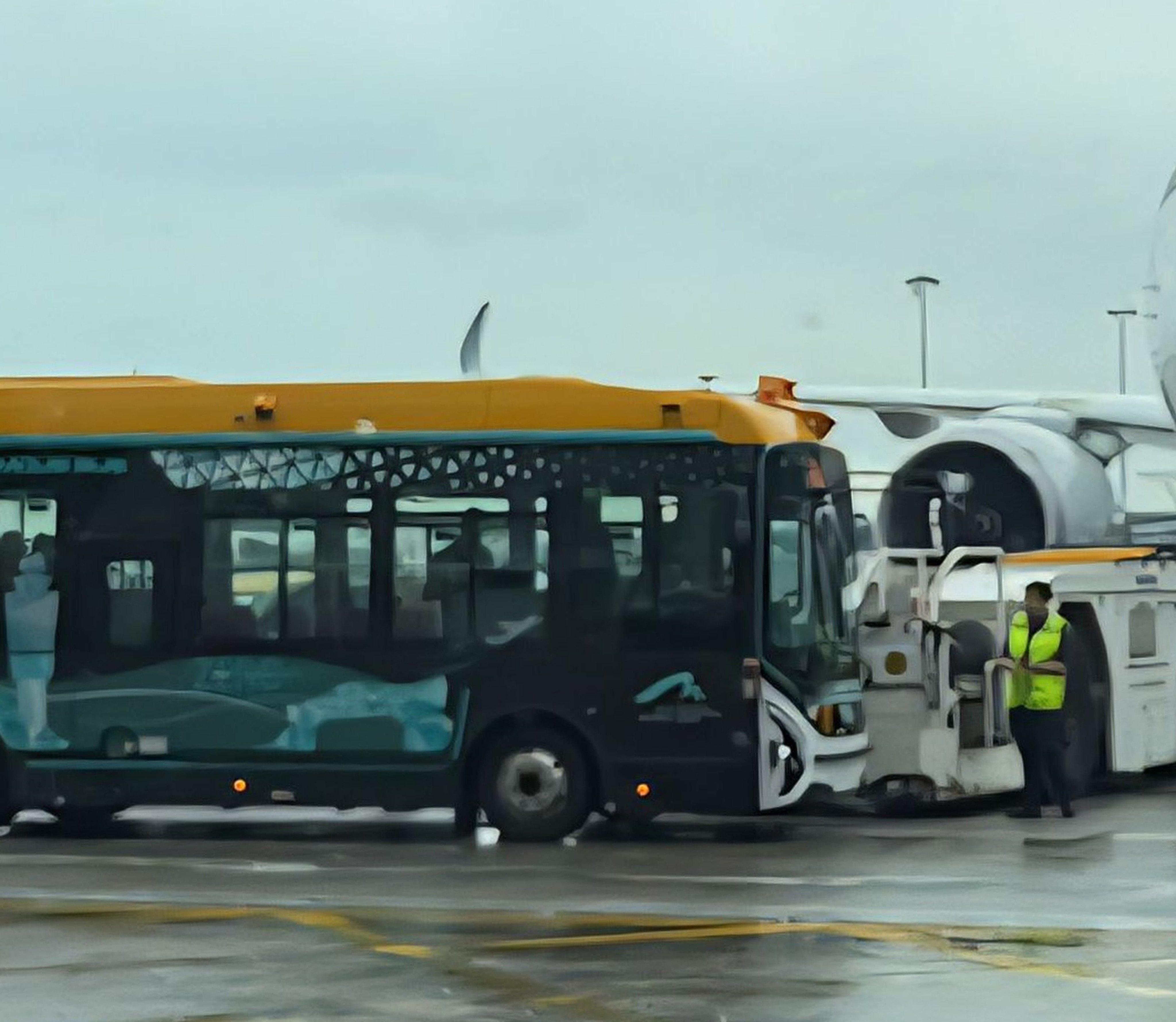 The collision occurred on Tuesday afternoon on the airport apron. Photo: Handout