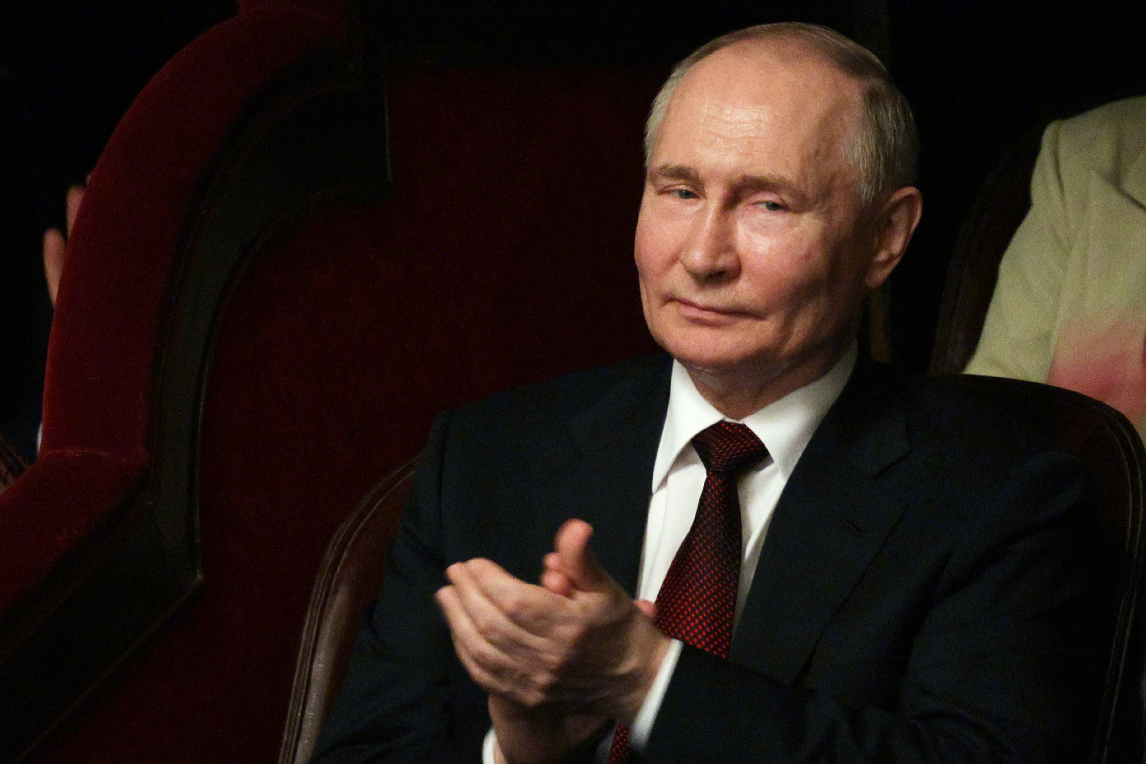 Russian President Vladimir Putin watches a concert at the Hanoi Opera House in Vietnam last year. Photo: EPA-EFE/Sputnik/Kremlin
