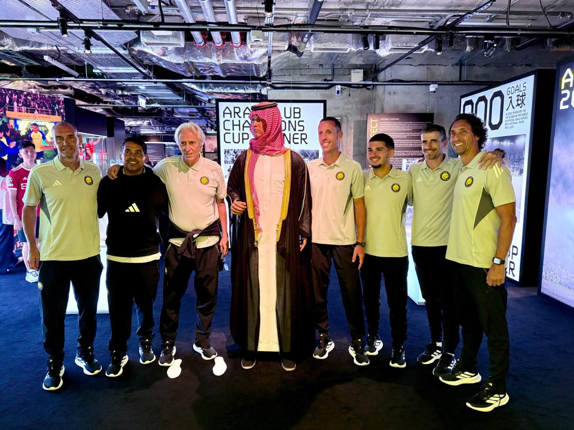 Al-Nassr staff enjoy their trip to the CR7 Life Museum. Photo: Mike Chan