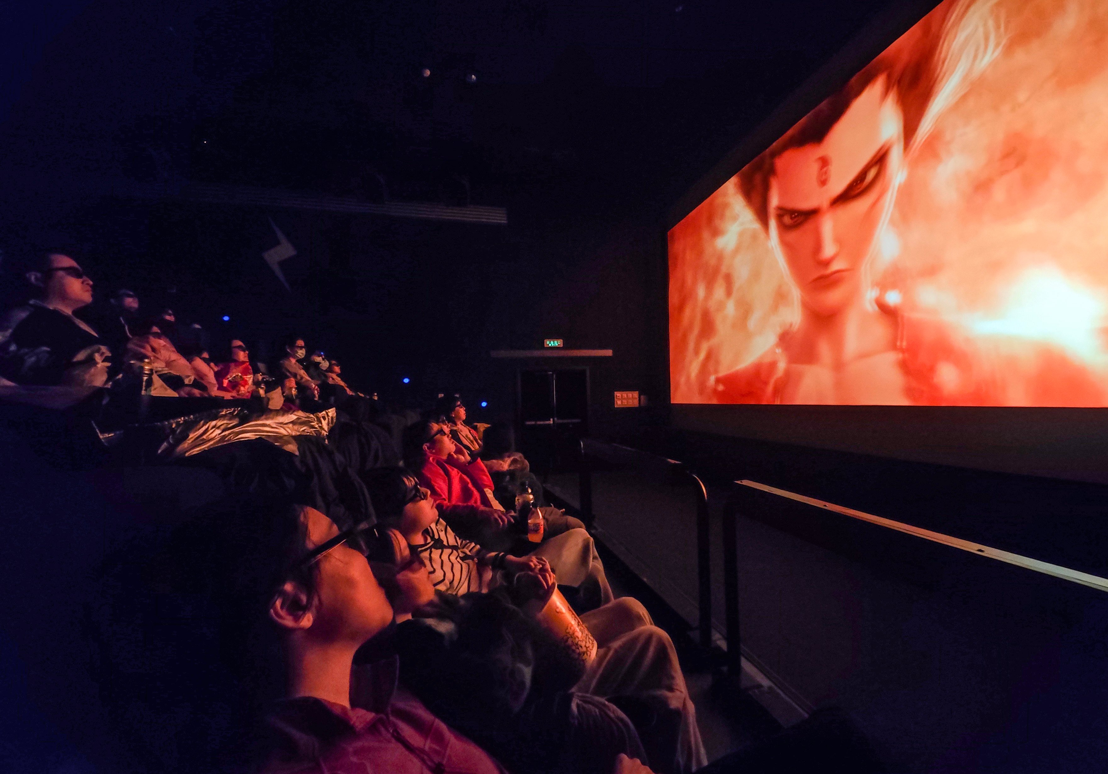 People attend a screening of Ne Zha 2 in Beijing on February 16. State media have touted the animated film, calling it an important step in improving China’s soft power. Photo: Xinhua