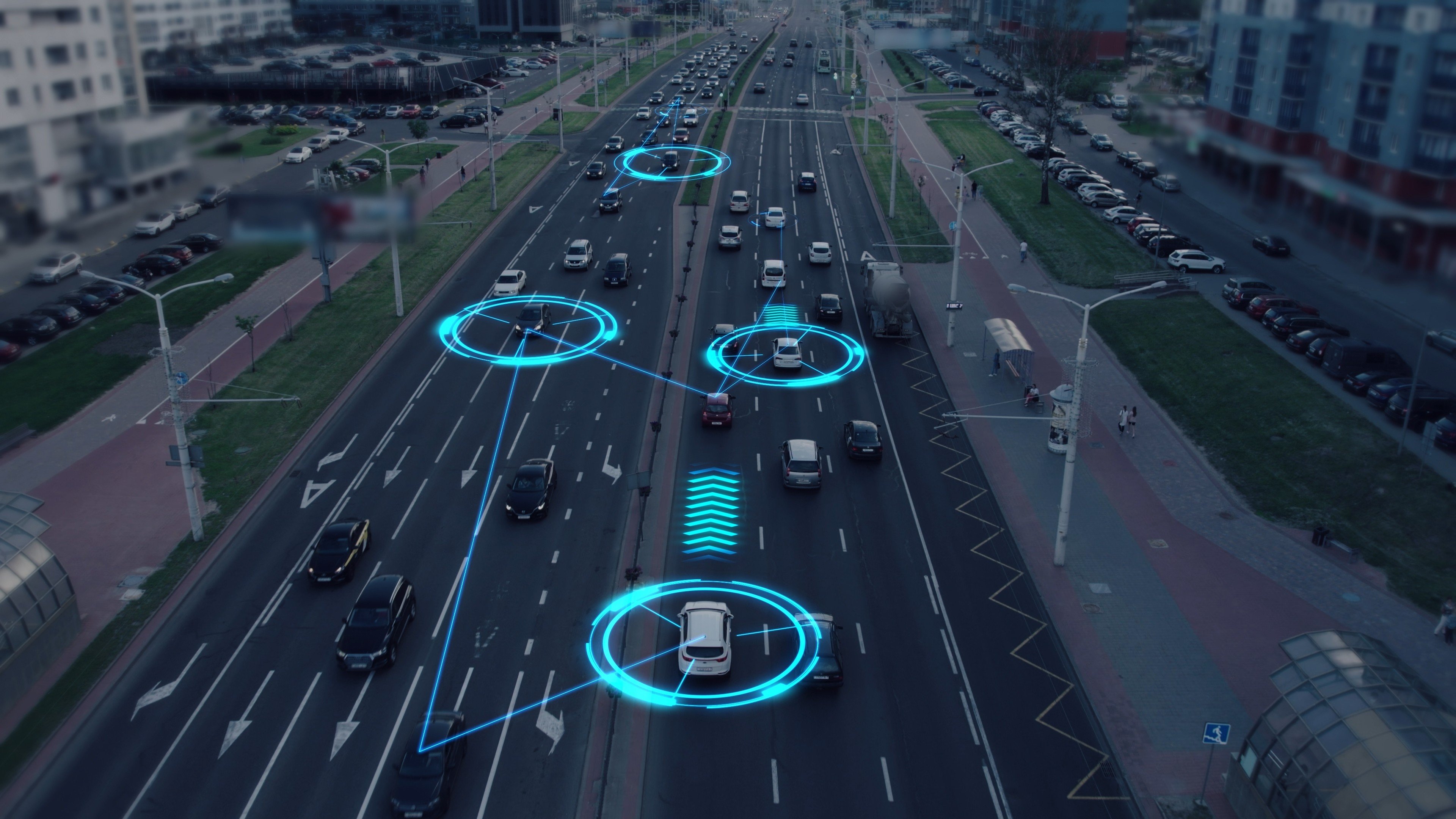 Visualization of the interaction of self-driving autonomous vehicles. Photo: Shutterstock