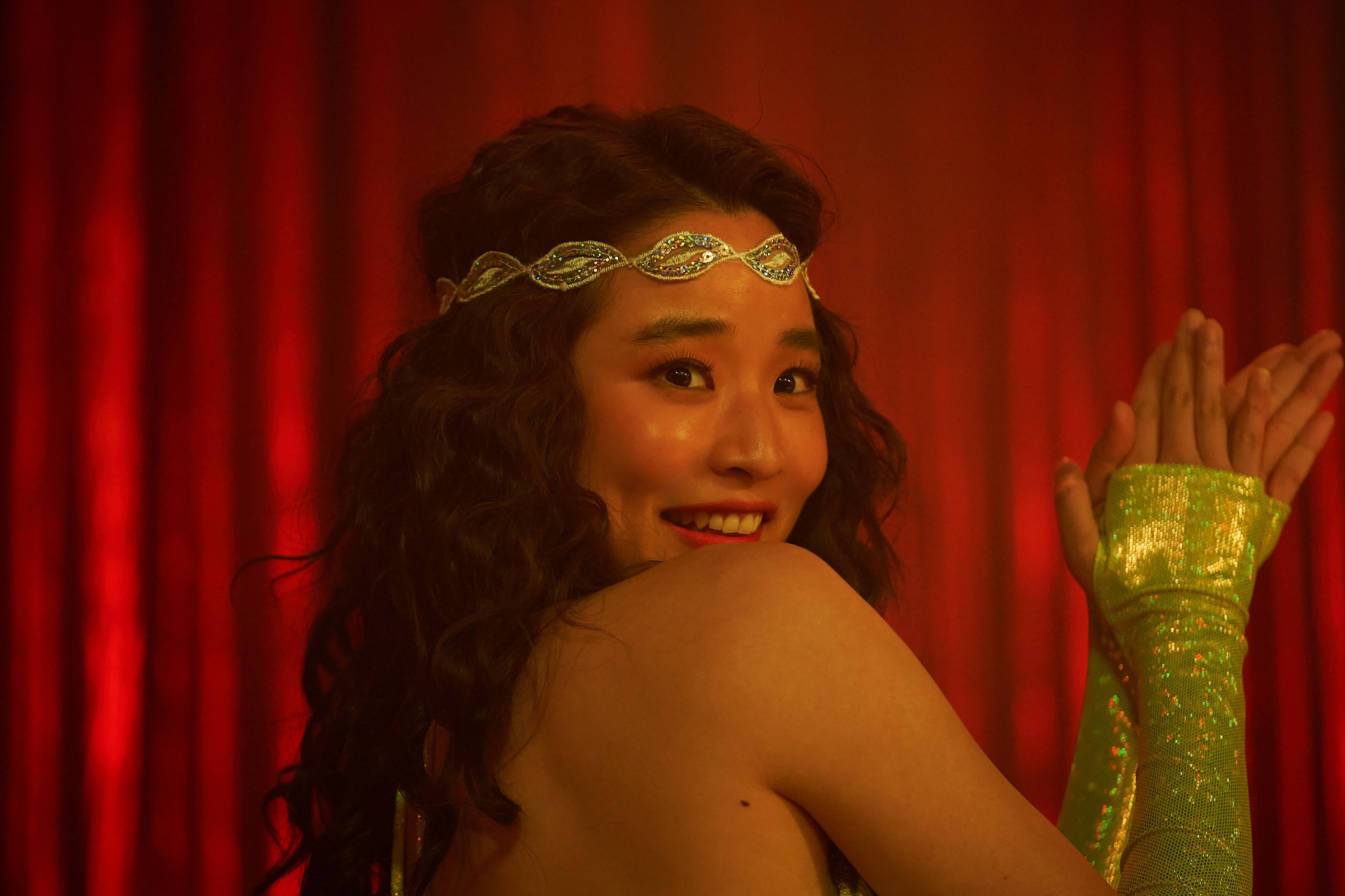 Bang Hyo-rin as Shin Ju-ae in a still from Aema. Photo: Cho Wonjin/Netflix