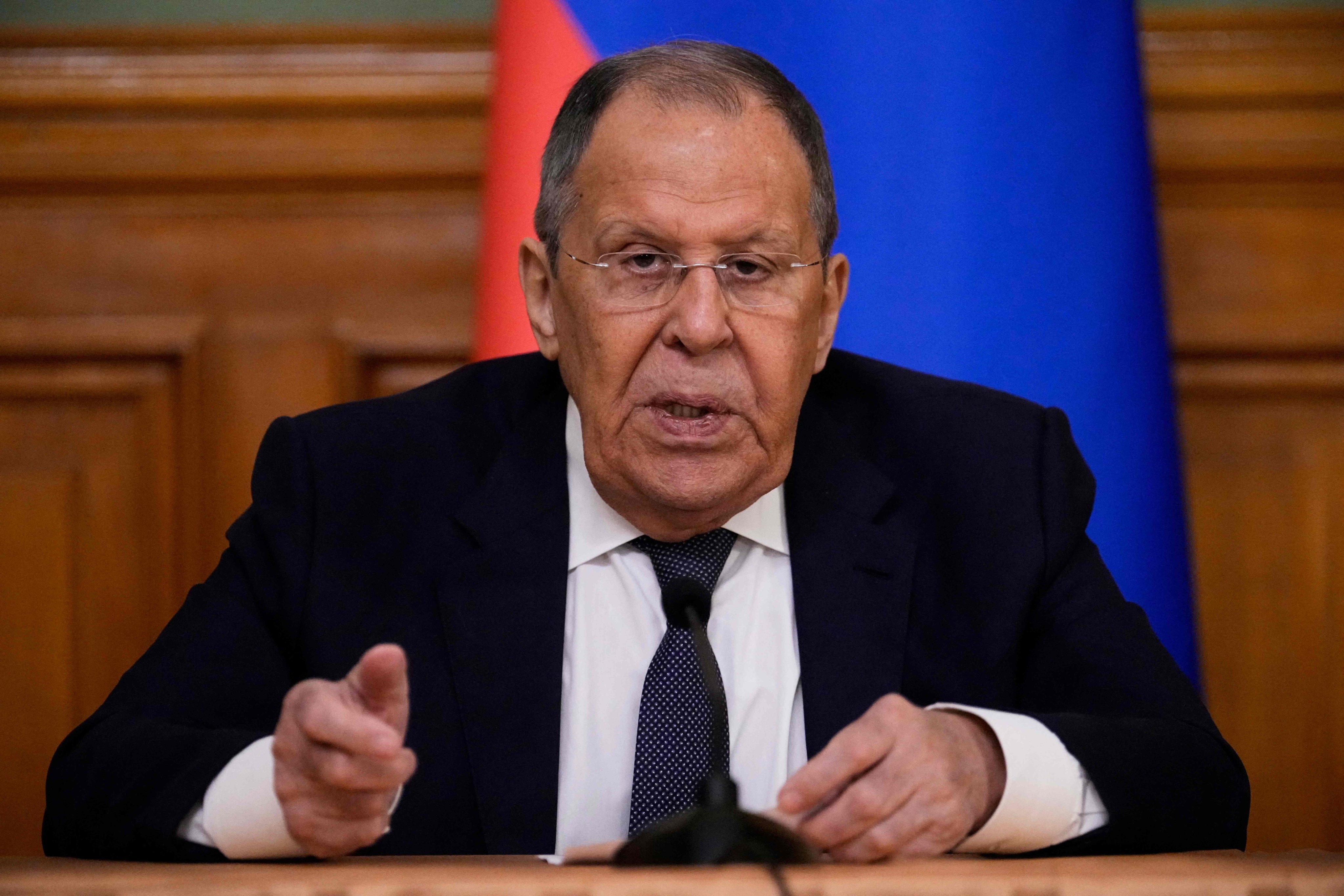 Russia’s Foreign Minister Sergei Lavrov said “no meeting” between Vladimir Putin and Volodymyr Zelensky was planned.  Photo: AFP