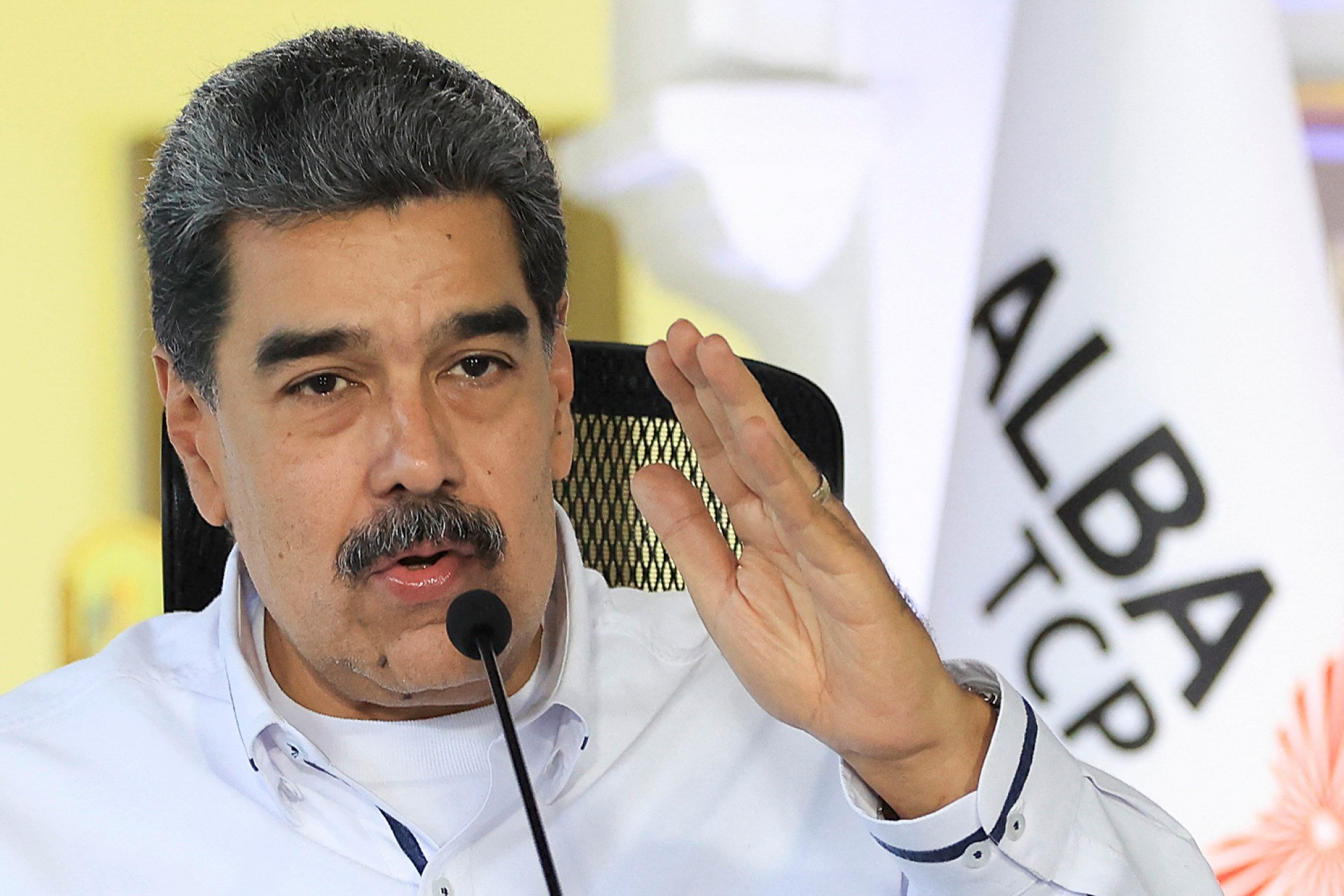 Venezuelan President Nicolas Maduro speaking during a meeting with members of the Bolivarian Alliance for the Peoples of Our America (ALBA) in Caracas on Wednesday. Photo: AFP Venezuelan President Nicolas Maduro speaking during a meeting with members of the Bolivarian Alliance for the Peoples of Our America (ALBA) in Caracas on Wednesday. Photo: AFP