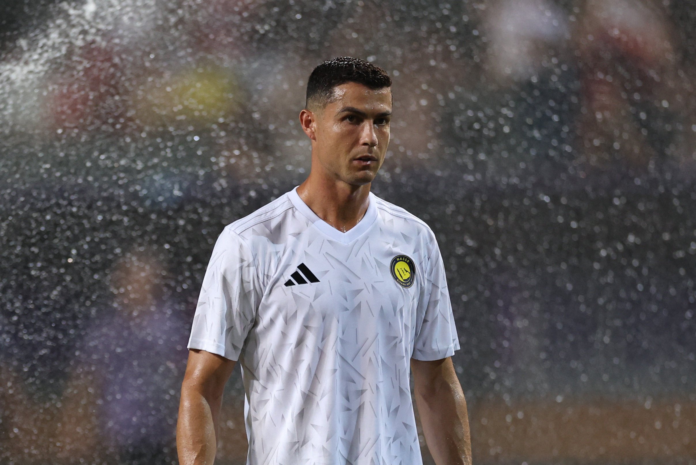 Al-Nassr’s Cristiano Ronaldo during the warm-up before the Saudi Super Cup final. Photo: Reuters