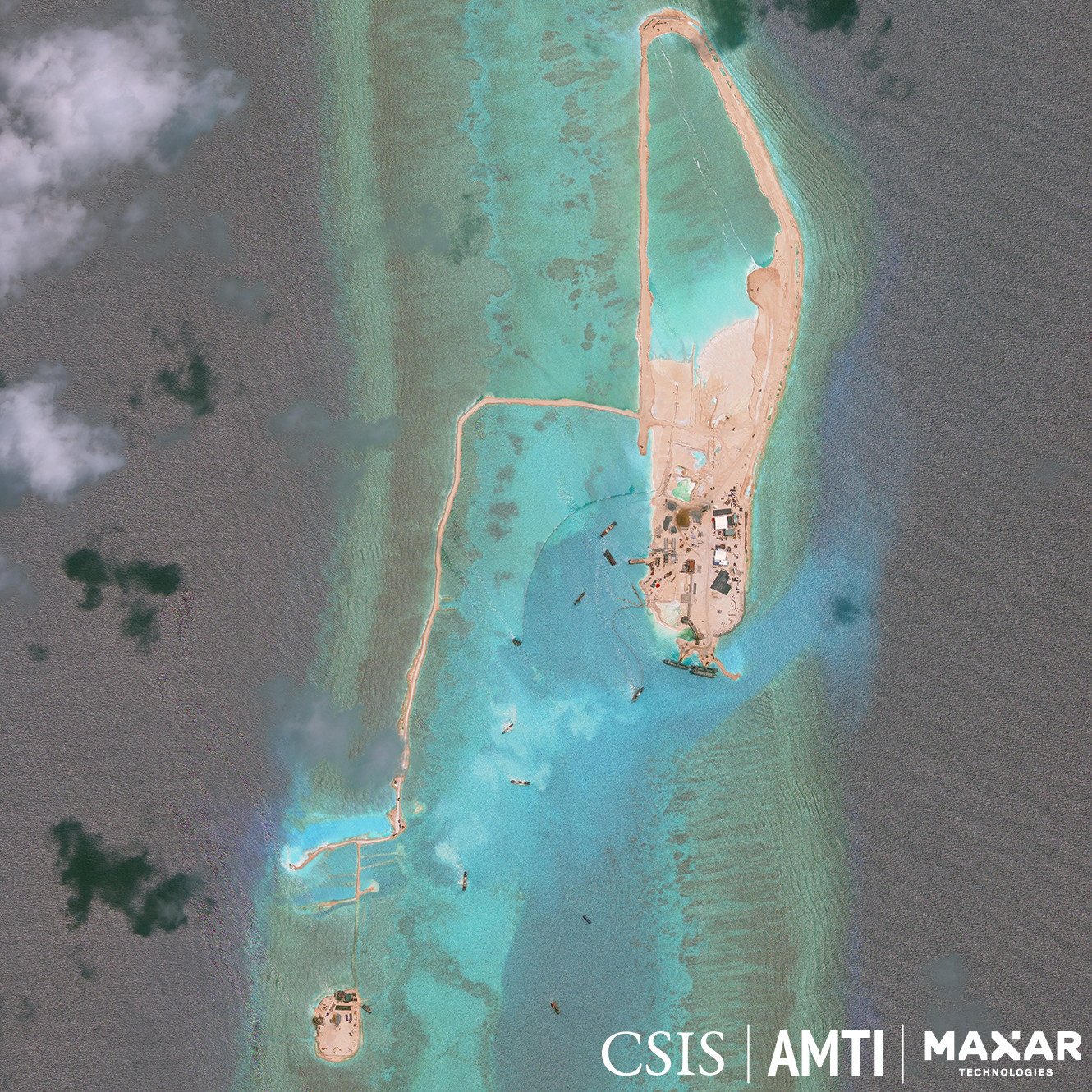 Vietnam has rapidly expanded its outposts in the Spratly Islands over the past six months, creating almost as much new land as in the previous two years combined. Photo: CSIS/AMTI
