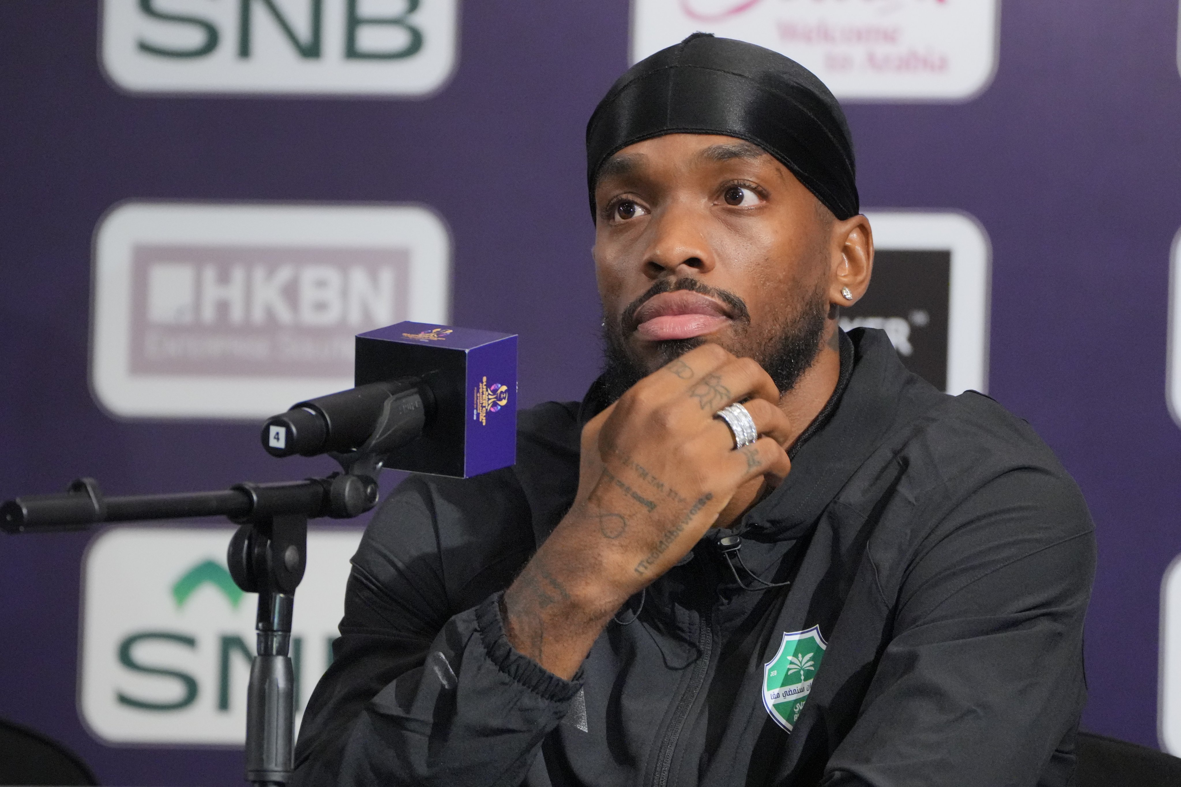 Ivan Toney at the Saudi Super Cup final press conference, where he took aim at tournament organisers. Photo: May Tse