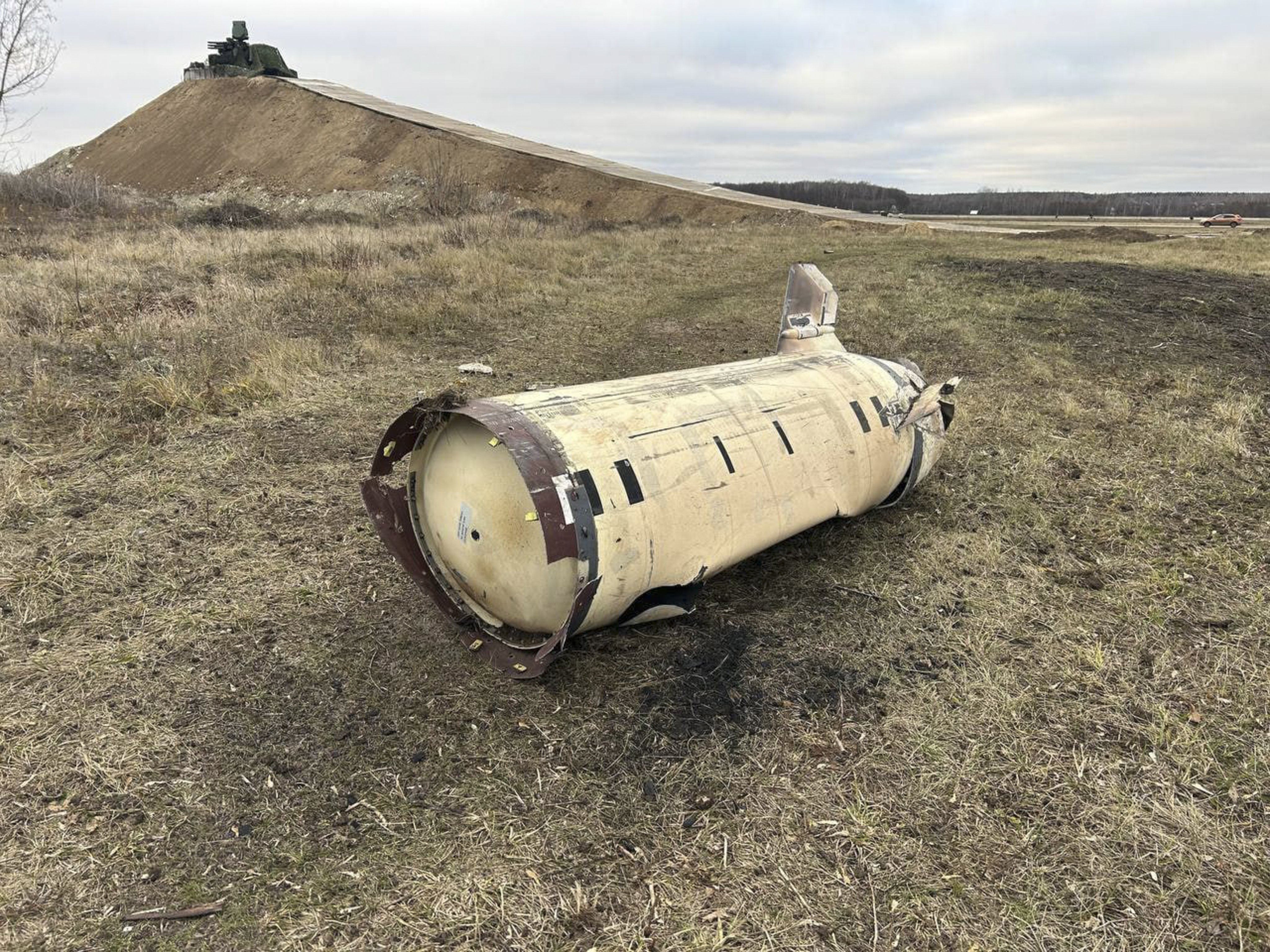 The debris from a US-made long-range ATACMS missile, reportedly used in attacks by Ukrainian forces and shot down in Russia’s Kursk region, is seen in an image released in November 2024. Photo: Russian defence ministry via EPA-EFE