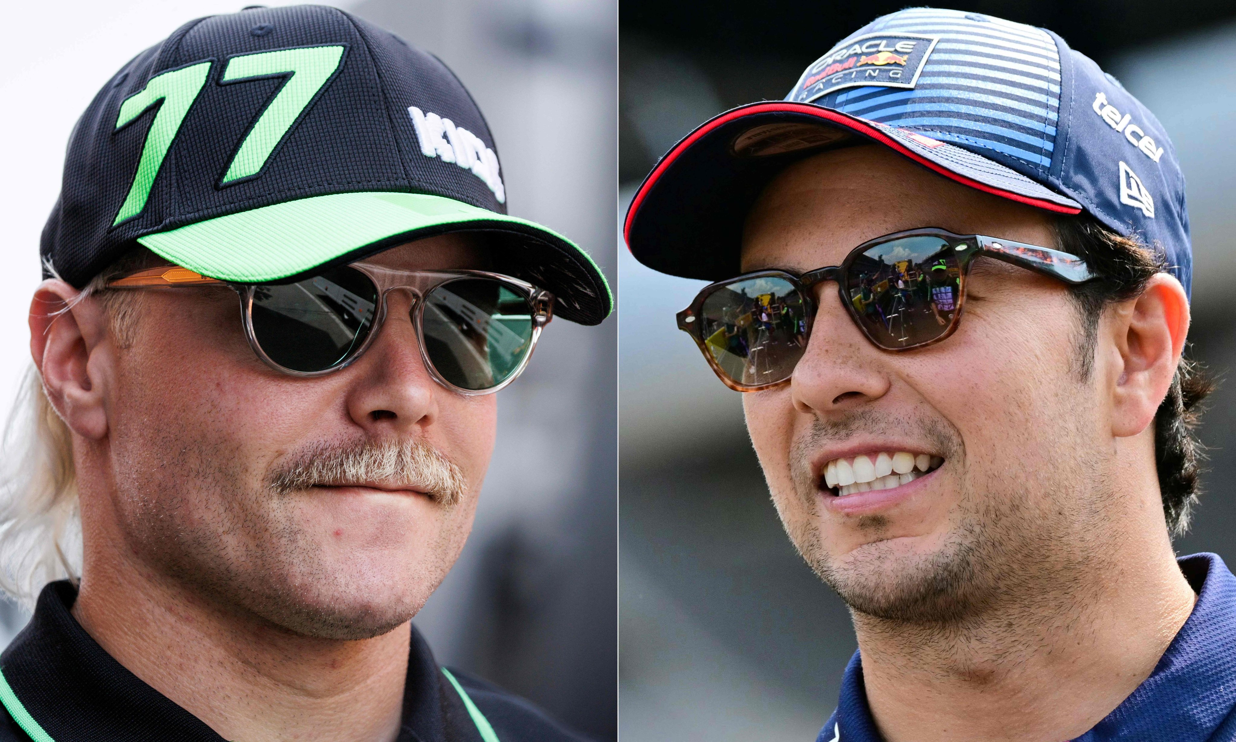 Valtteri Bottas (left) and Sergio Perez have been handed the two seats for Cadillac’s debut season in Formula 1 in 2026. Photo:  AFP
