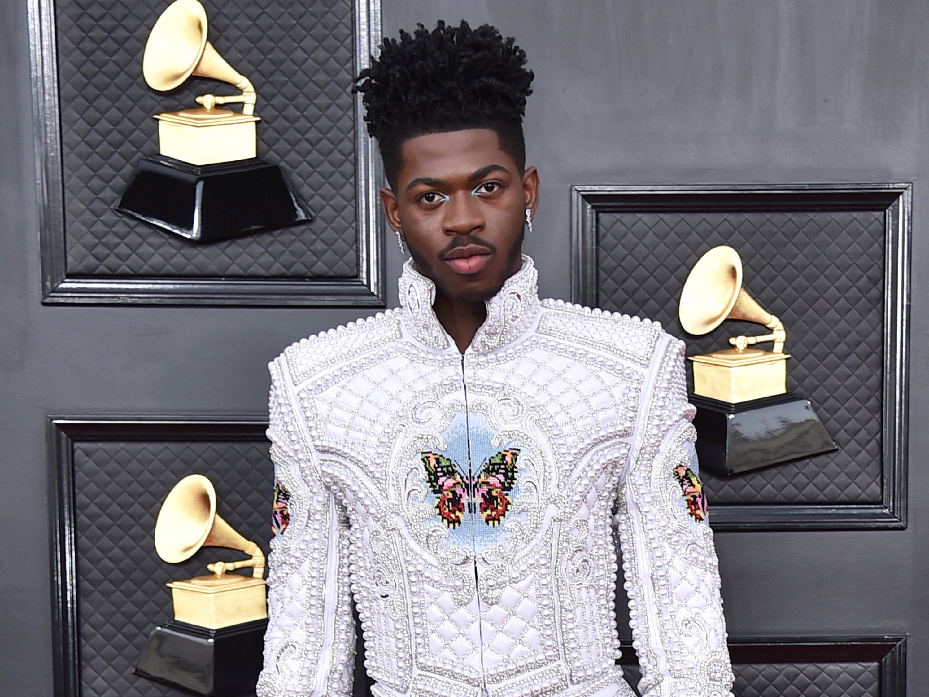 Lil Nas X arrives at the Grammy Awards at the MGM Grand Garden Arena in Las Vegas, Nevada, in 2022. Photo: Invision/AP