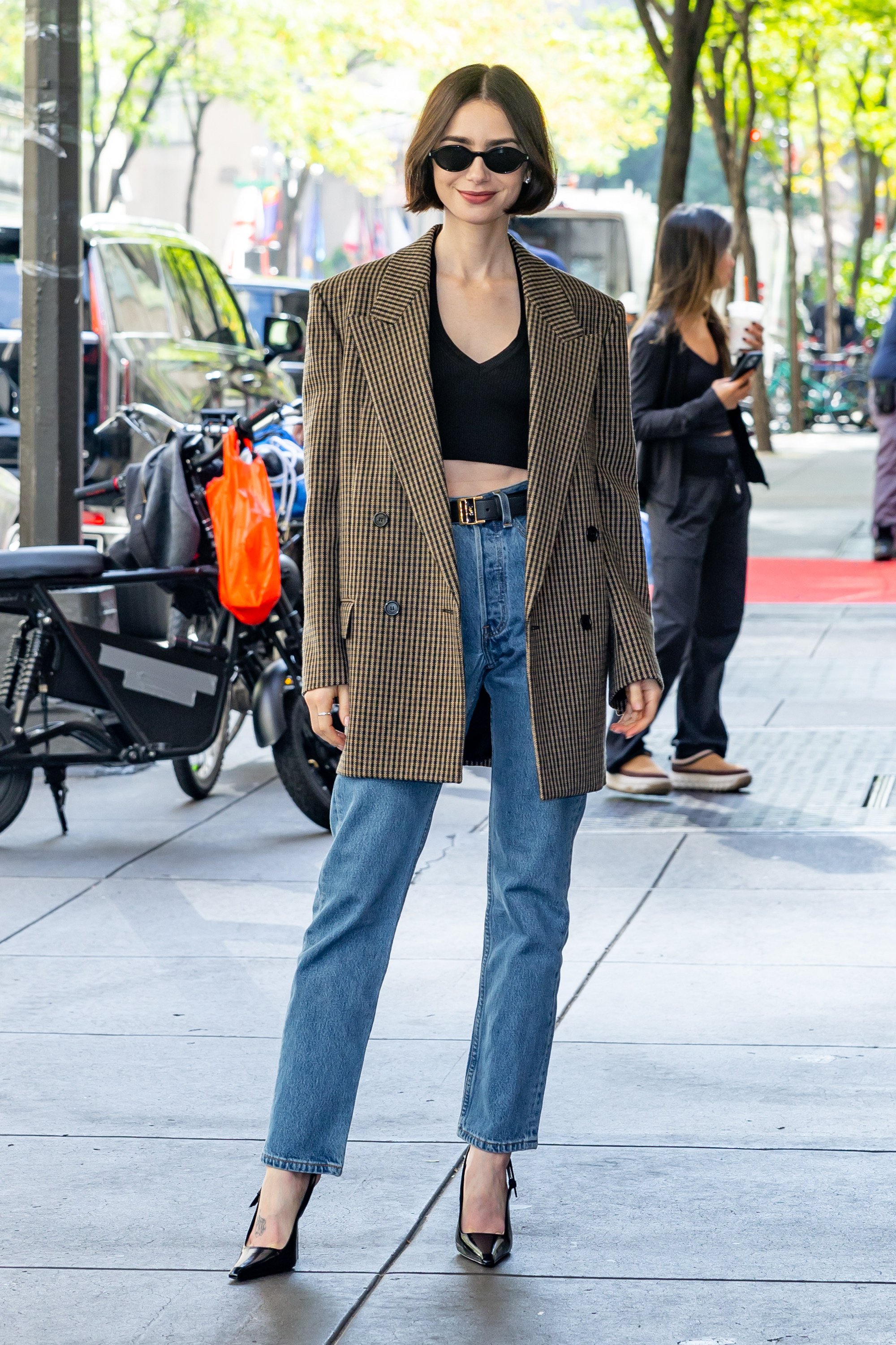 Lily Collins, Emily in Paris star and daughter of English musician Phil Collins, in New York City, in 2024. Photo: GC Images