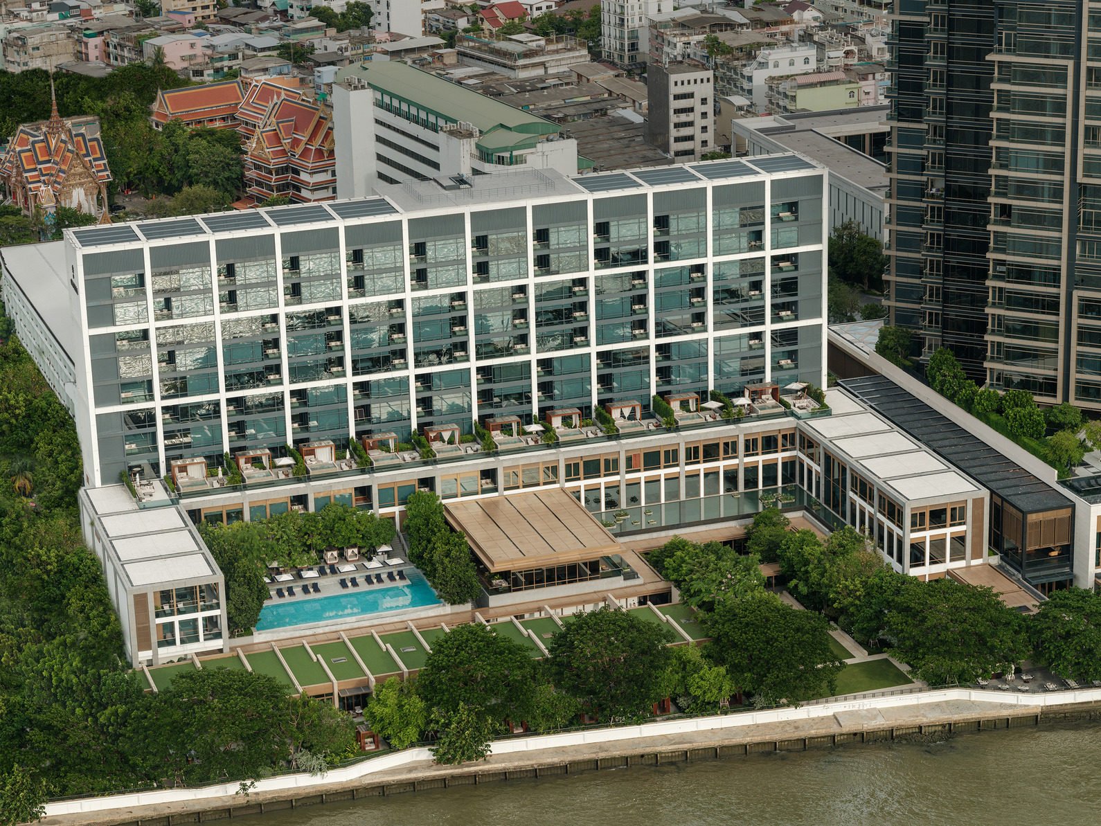 A bird’s-eye view of Capella Bangkok, which is along the Chao Phraya River in Thailand. Photo: Handout