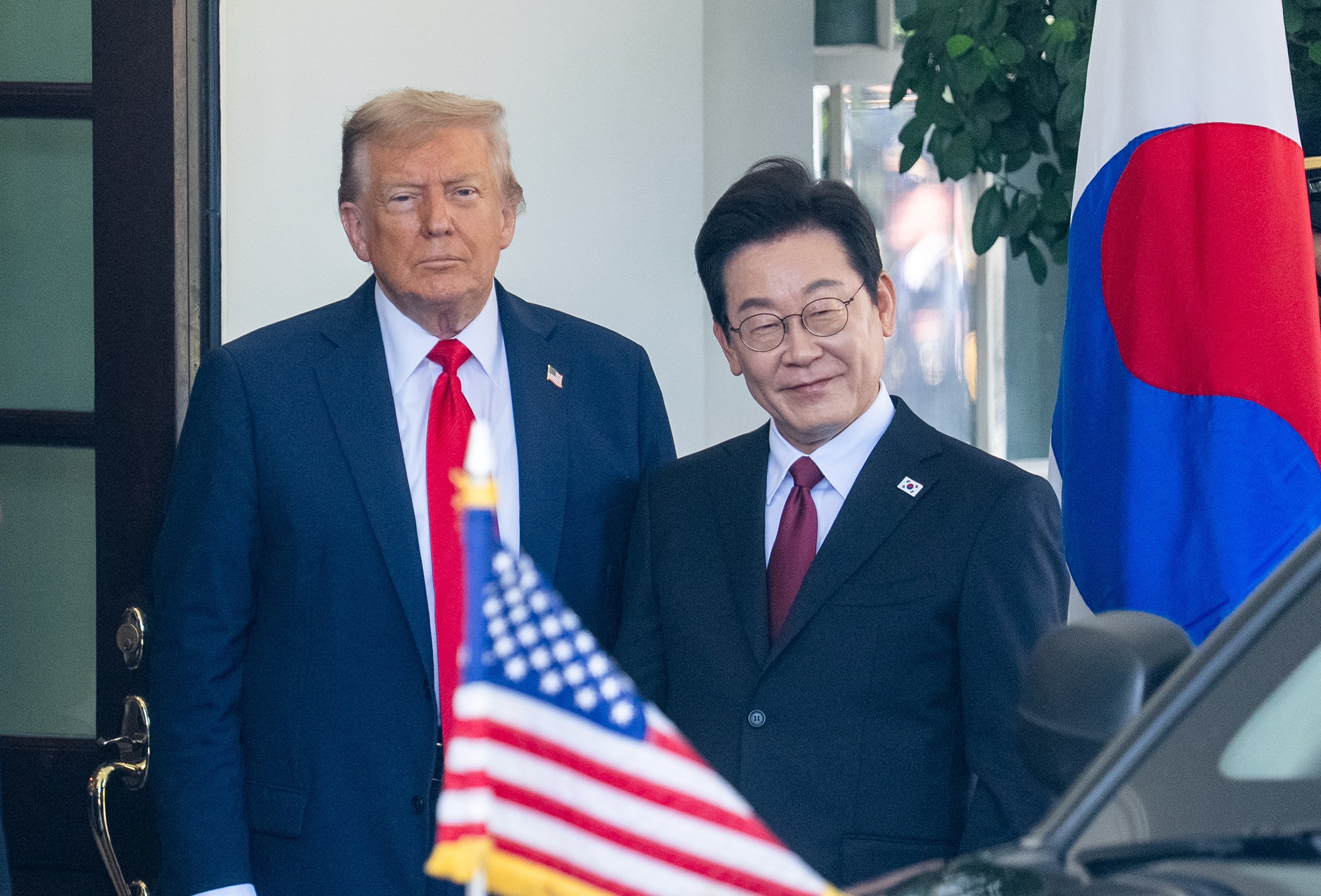 US President Donald Trump  welcomes visiting South Korean President Lee Jae-myung to the White House on Monday. Photo: Xinhua