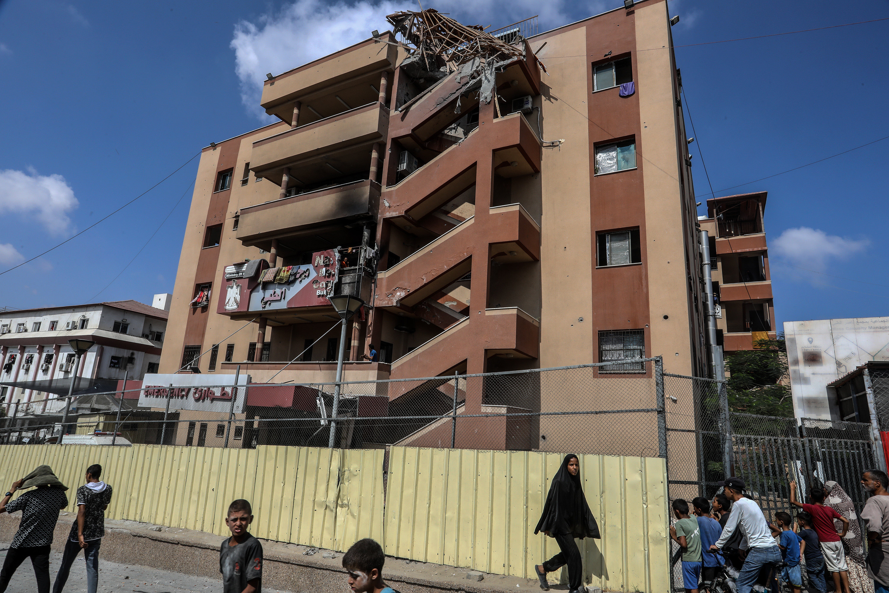 Nasser hospital in Gaza, that was damaged by an Israeli strike on Monday. Photo: dpa