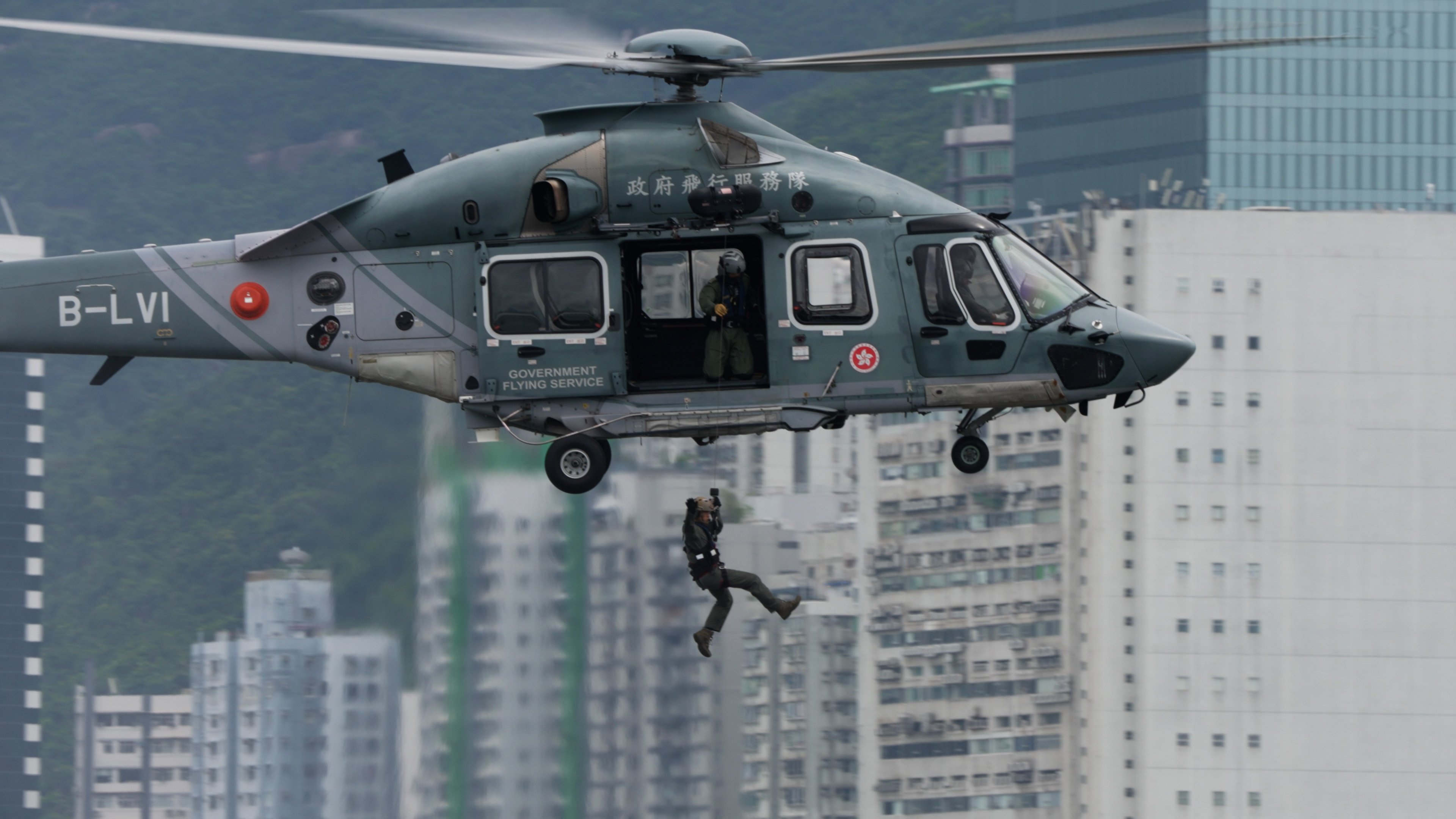 Hong Kong Government Flying Service participating in anti-terror drill