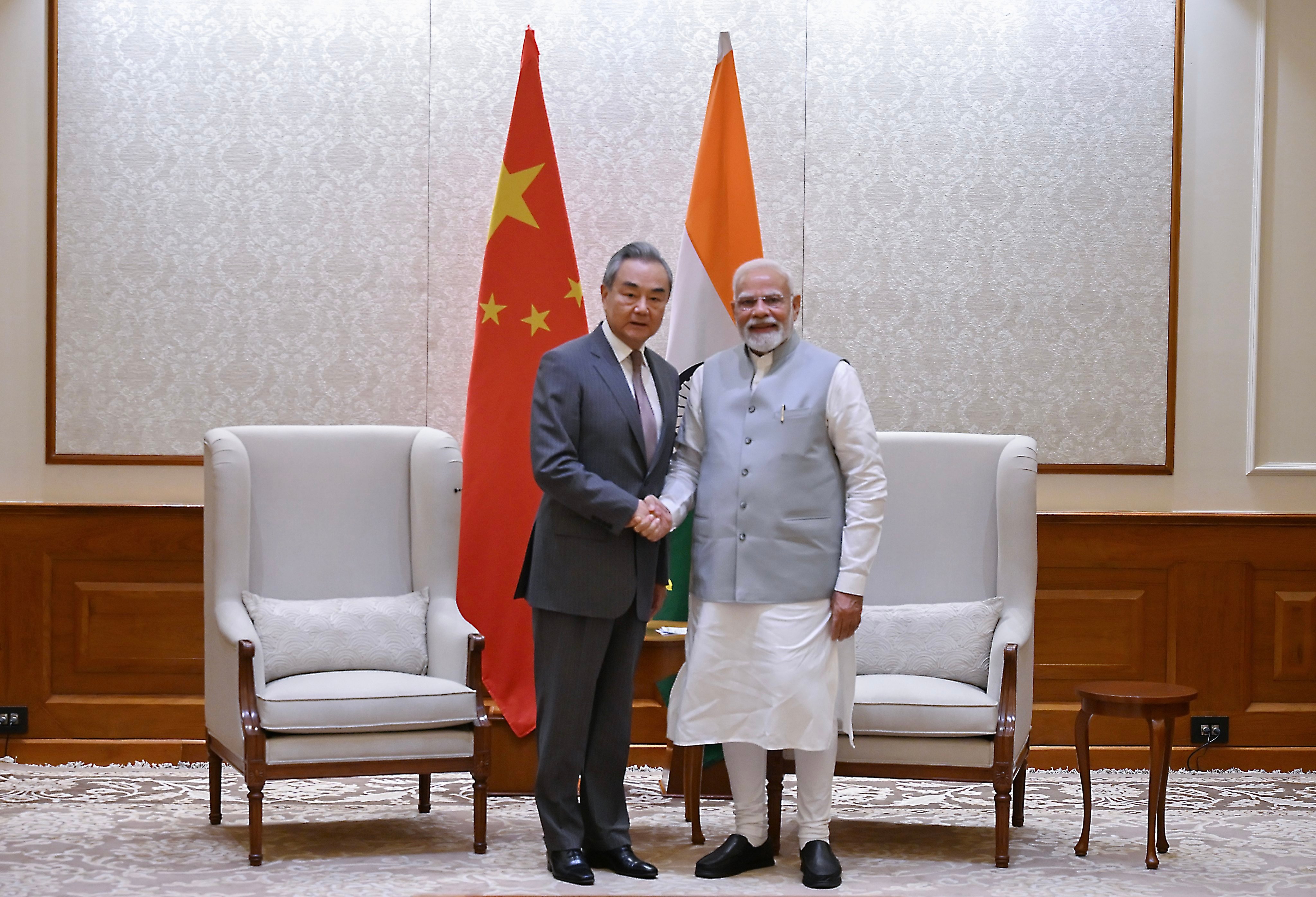 Indian Prime Minister Narendra Modi meets with visiting Chinese Foreign Minister Wang Yi in New Delhi on August 19. Photo: Xinhua