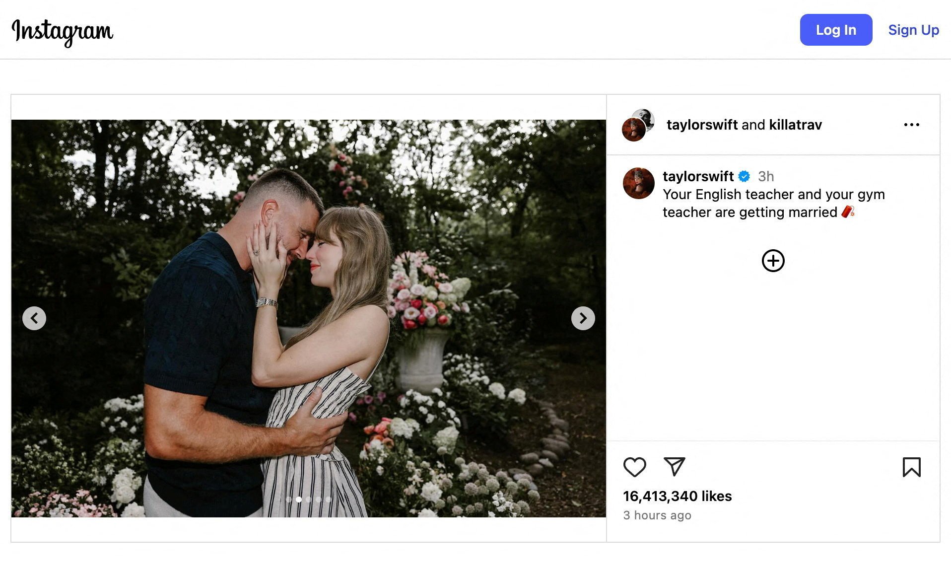 An Instagram post announcing the engagement of Travis Kelce and Taylor Swift comes with a message reading: “Your English teacher and your gym teacher are getting married.” We take a look at some of the major events in their relationship. Photo: Instagram/taylorswift, killatrav