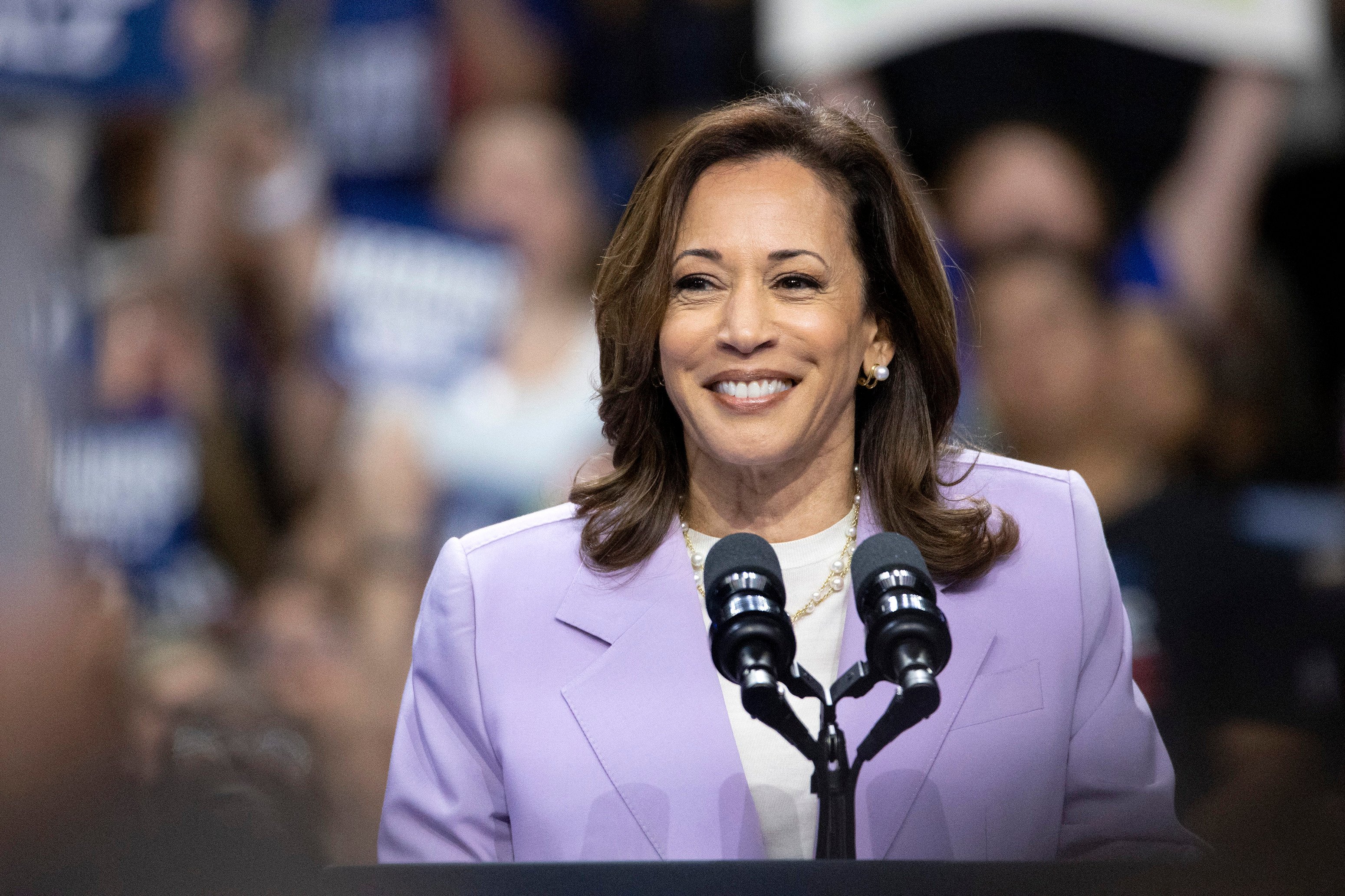 Kamala Harris speaks during a campaign rally in Las Vegas in August 2024. Photo: TNS