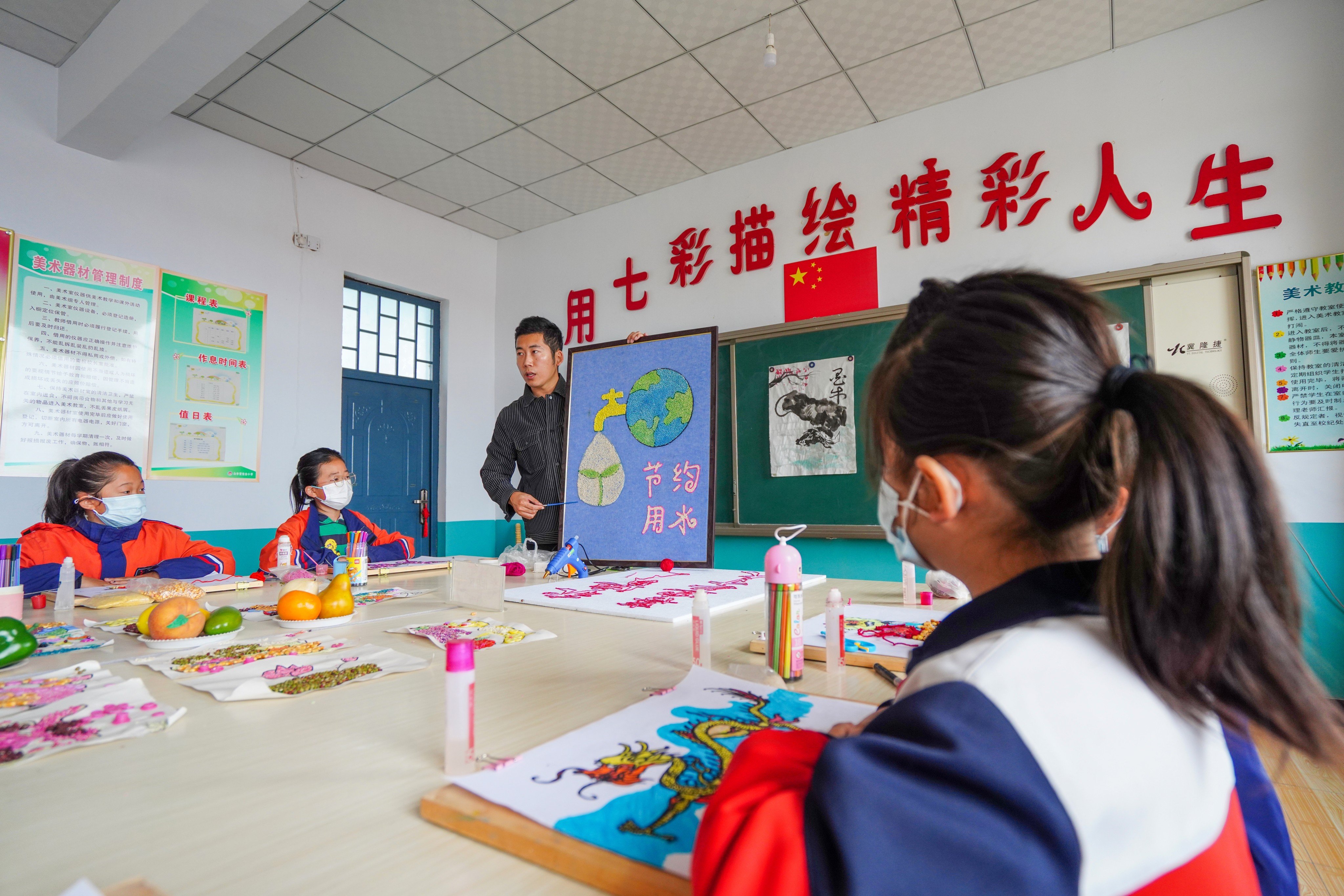 A teacher leads a class at a primary school in China’s northern Hebei province. Primary schools across China are seeing a decline in student enrolment amid a plunge in the national birth rate. Photo: Shutterstock