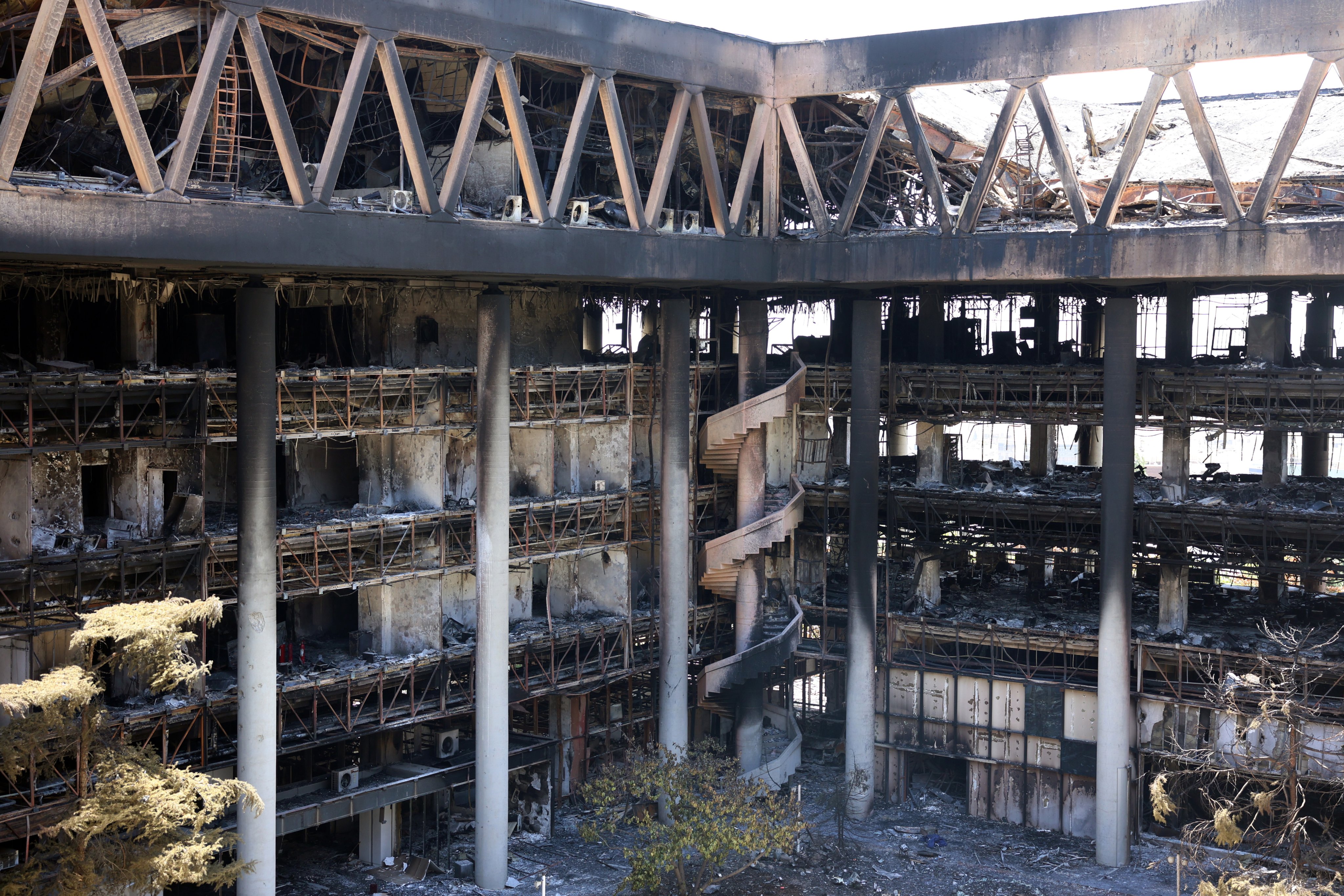 A damaged building of Iranian state TV after an Israeli airstrike in Tehran on June 19. Photo: EPA-EFE