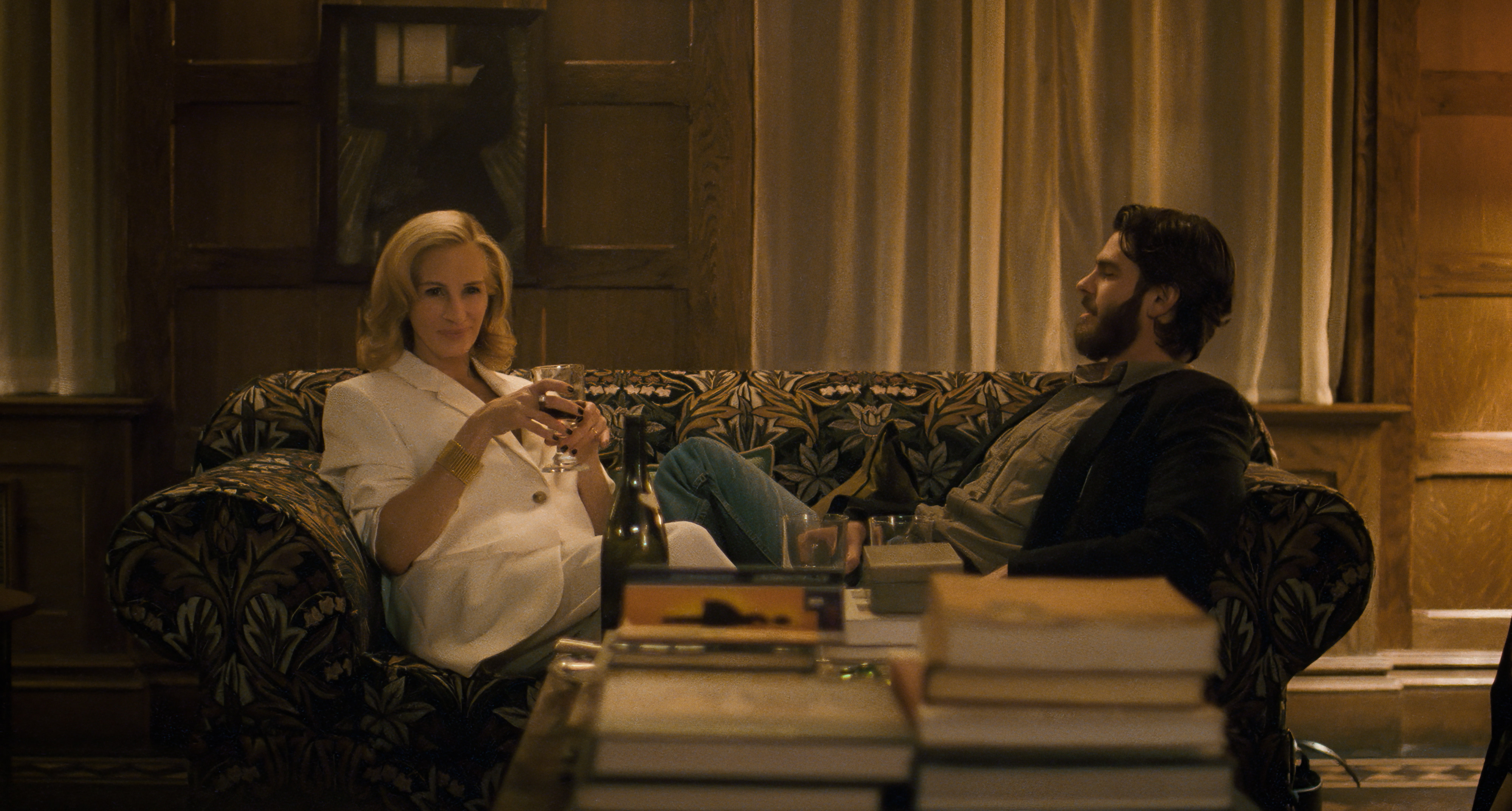 Julia Roberts and Andrew Garfield in a still from After the Hunt, directed by Luca Guadagnino. Ayo Edebiri co-stars. Photo: Courtesy of Amazon MGM Studios