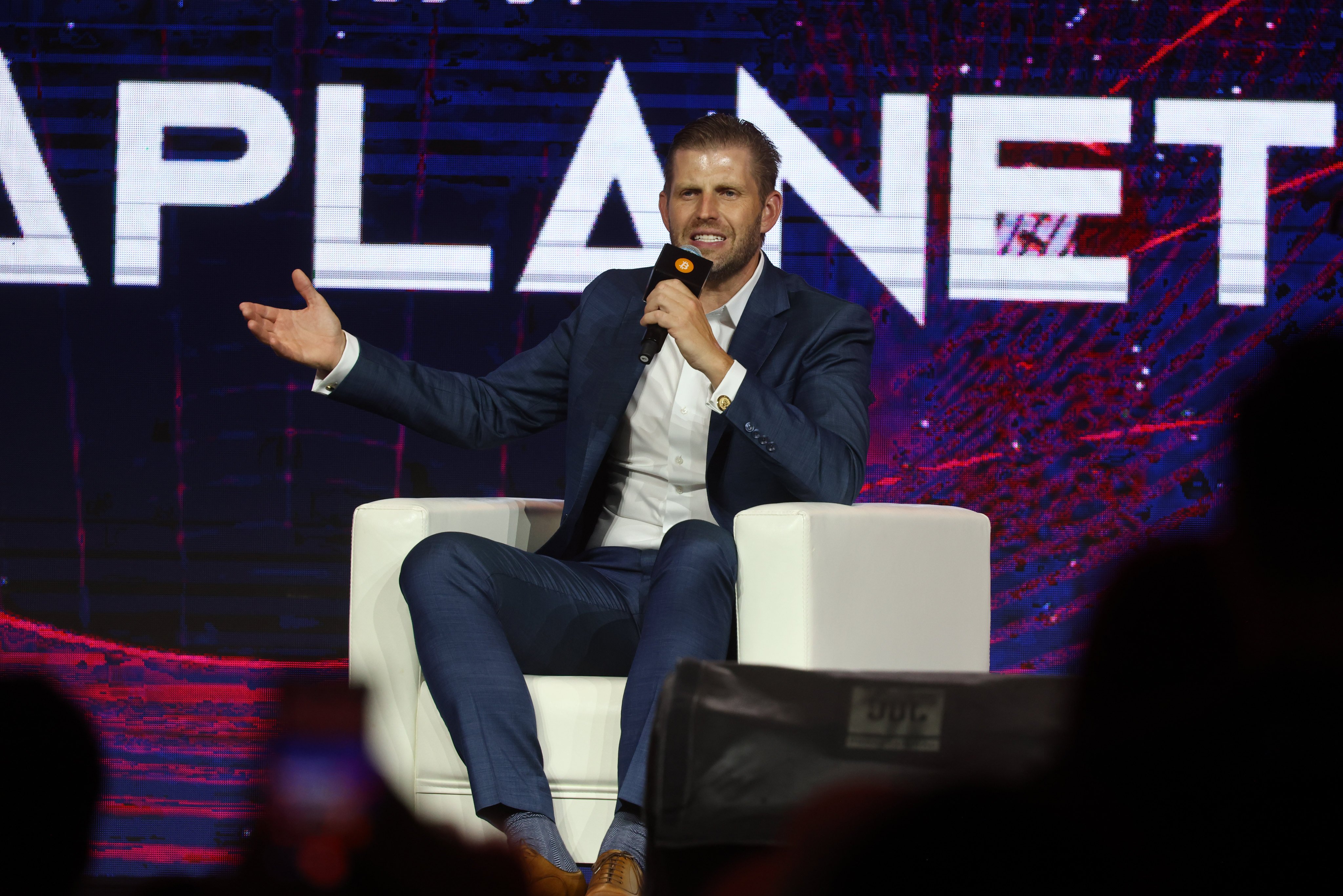 Eric Trump attends the Bitcoin Asia conference at the Hong Kong Convention and Exhibition Centre. Photo: Dickson Lee