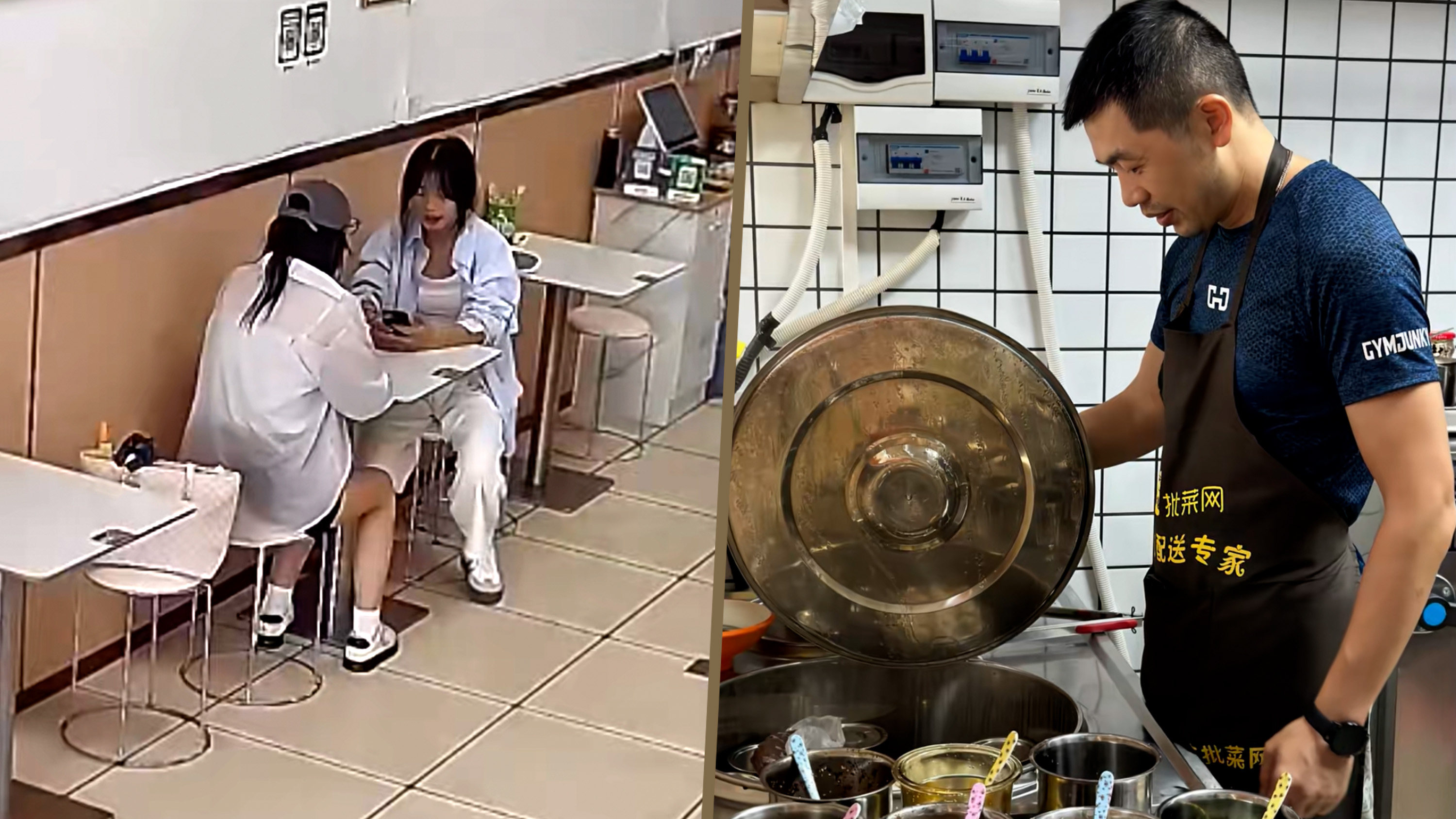 A Chinese snack eatery refunded a 13-yuan meal payment to two job-seeking women, moving many online. Photo: SCMP composite/Douyin