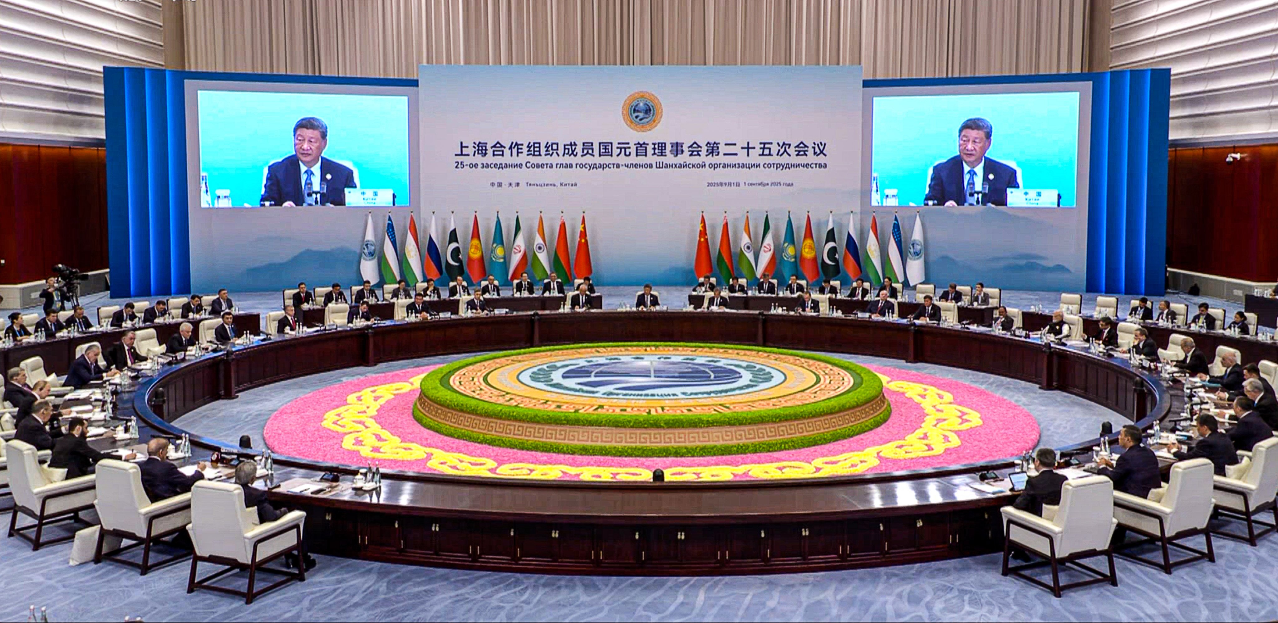 Xi announces the formal start of the Shanghai Cooperation Organisation’s summit in Tianjin on Monday. Photo: CCTV