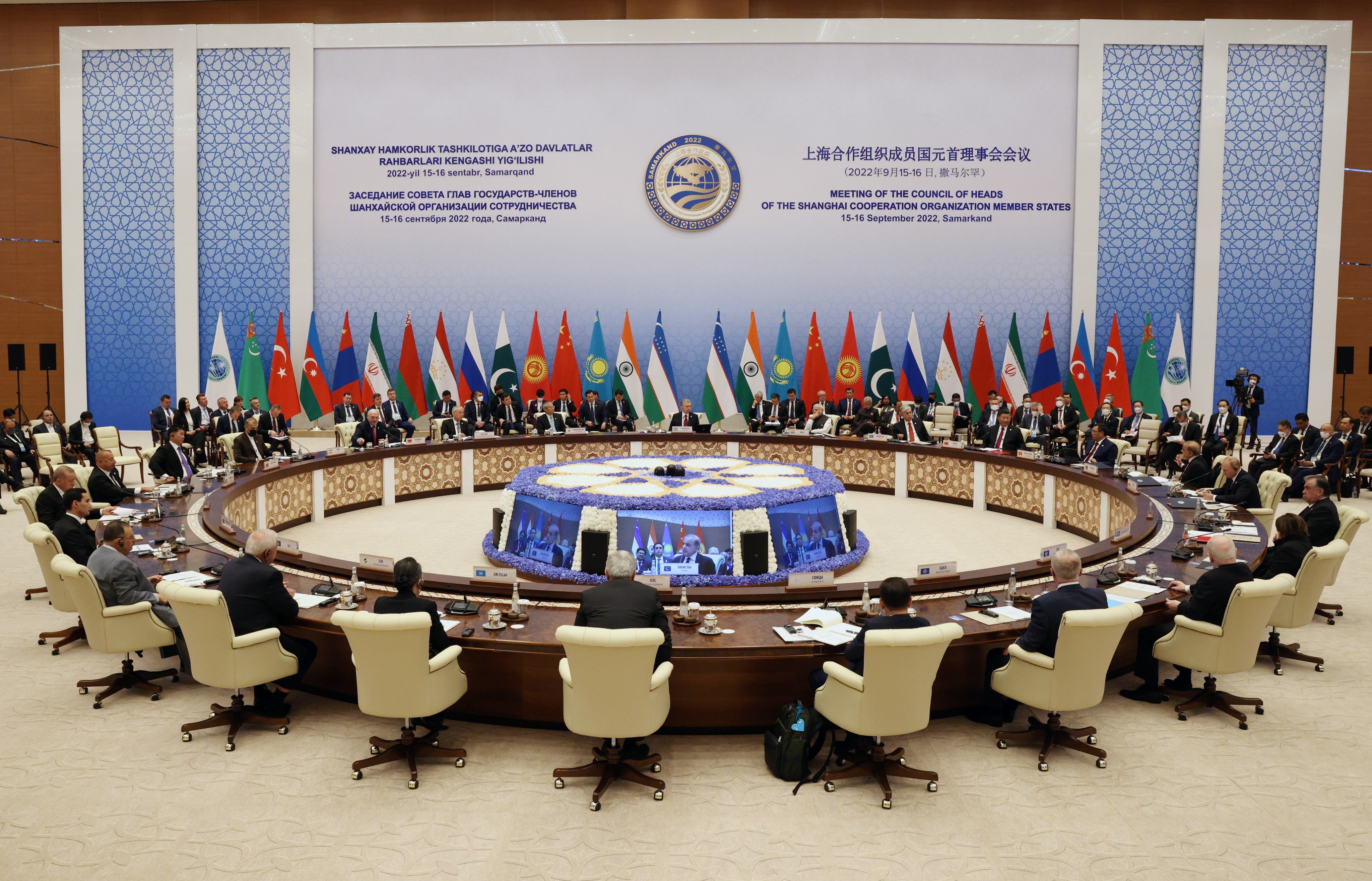 The Shanghai Cooperation Organisation has evolved from a small consultative group focused on regional border security, the “Shanghai Five”, into a comprehensive Eurasian organisation. Photo: EPA-EFE