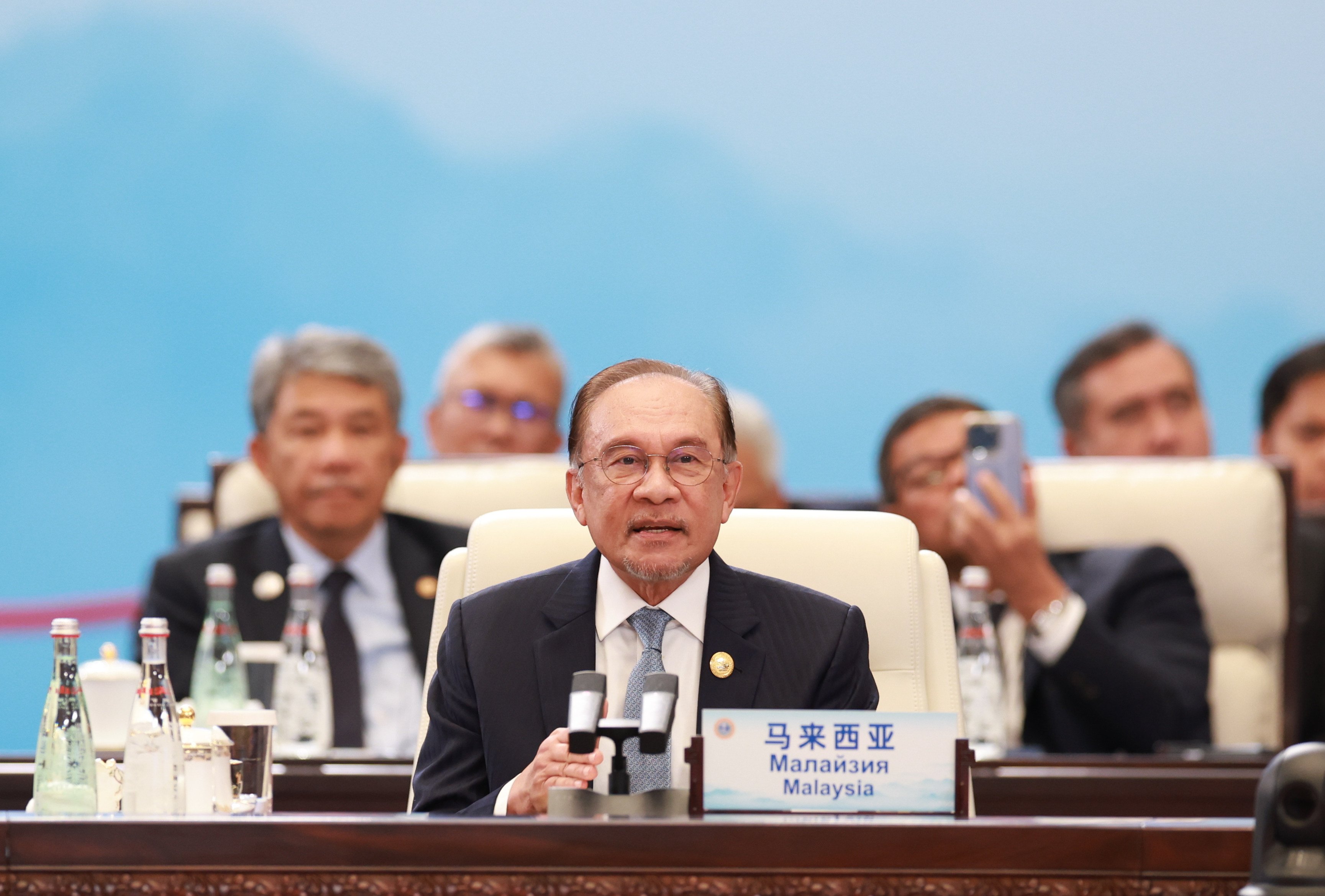 Malaysian Prime Minister Anwar Ibrahim attends the Shanghai Cooperation Organisation Plus meeting in Tianjin on Monday. Anwar met with Chinese tech leaders on Tuesday. Photo: Xinhua