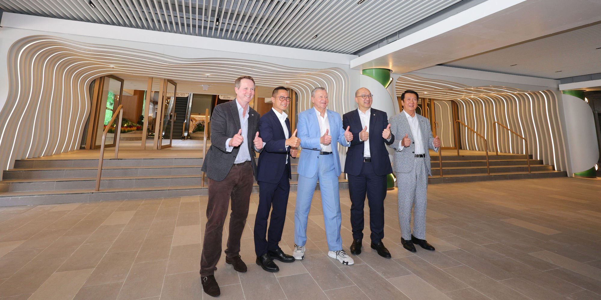 Andrew Harding, Dennis Hau, Winfried Engelbrecht-Bresges, Raymond Tam and Philip Chen at the entrance of the new Champions Connection facility at Sha Tin. Andrew Harding, Dennis Hau, Winfried Engelbrecht-Bresges, Raymond Tam and Philip Chen at the entrance of the new Champions Connection facility at Sha Tin.