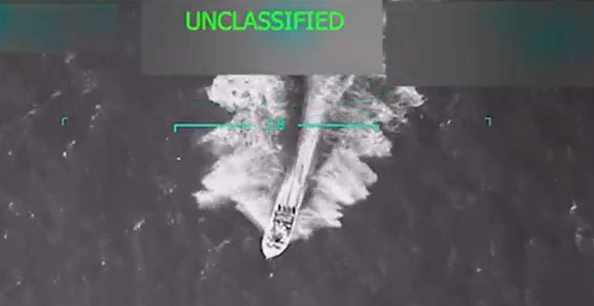 US President Donald Trump posted a video online of an open-topped speedboat carrying a number of people traveling on a body of water before it exploded in a ball of flames. Photo: @realDonaldTrump / Truth Social