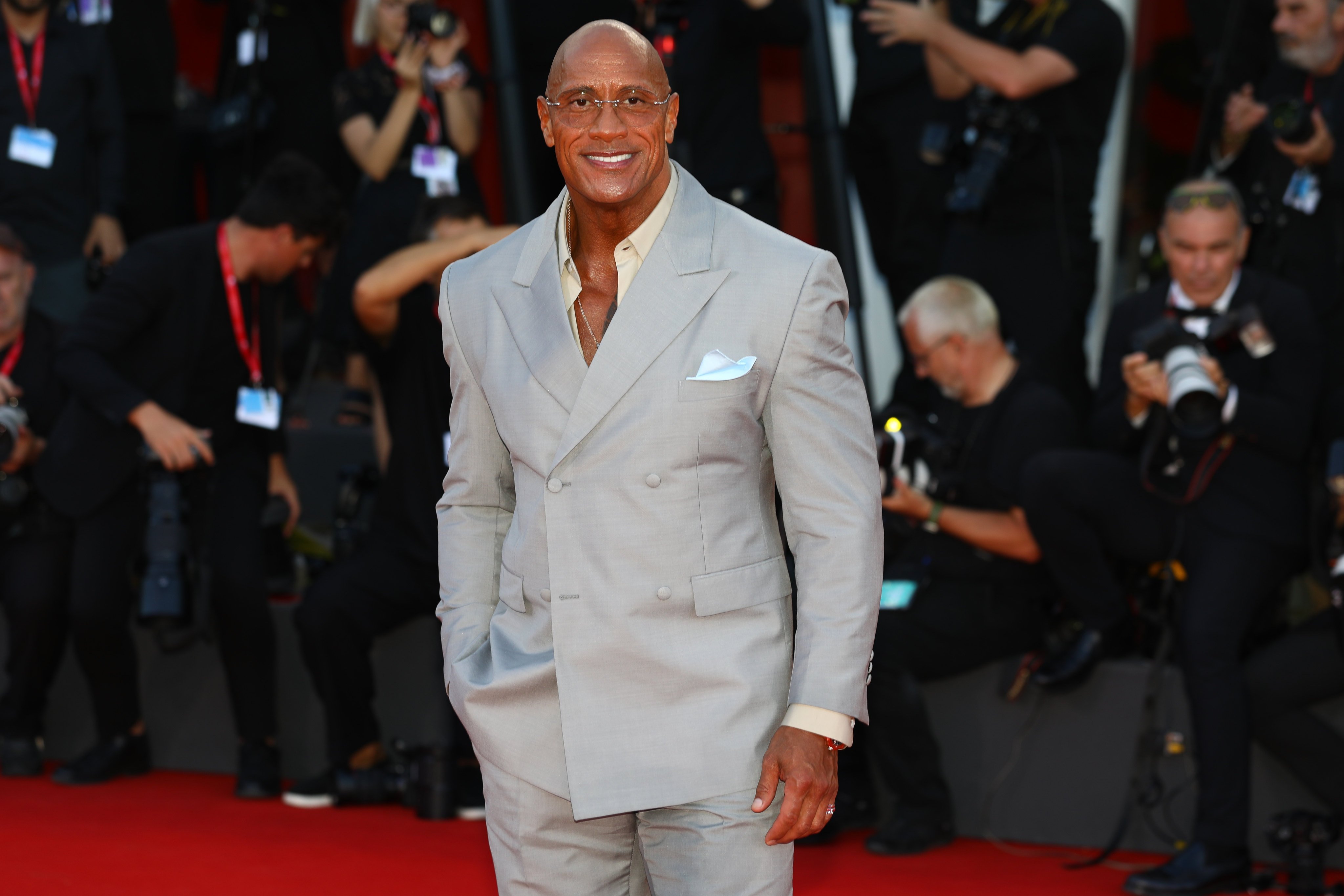 Dwayne “The Rock” Johnson at the Venice Film Festival. He stars in The Smashing Machine. Photo: DPA